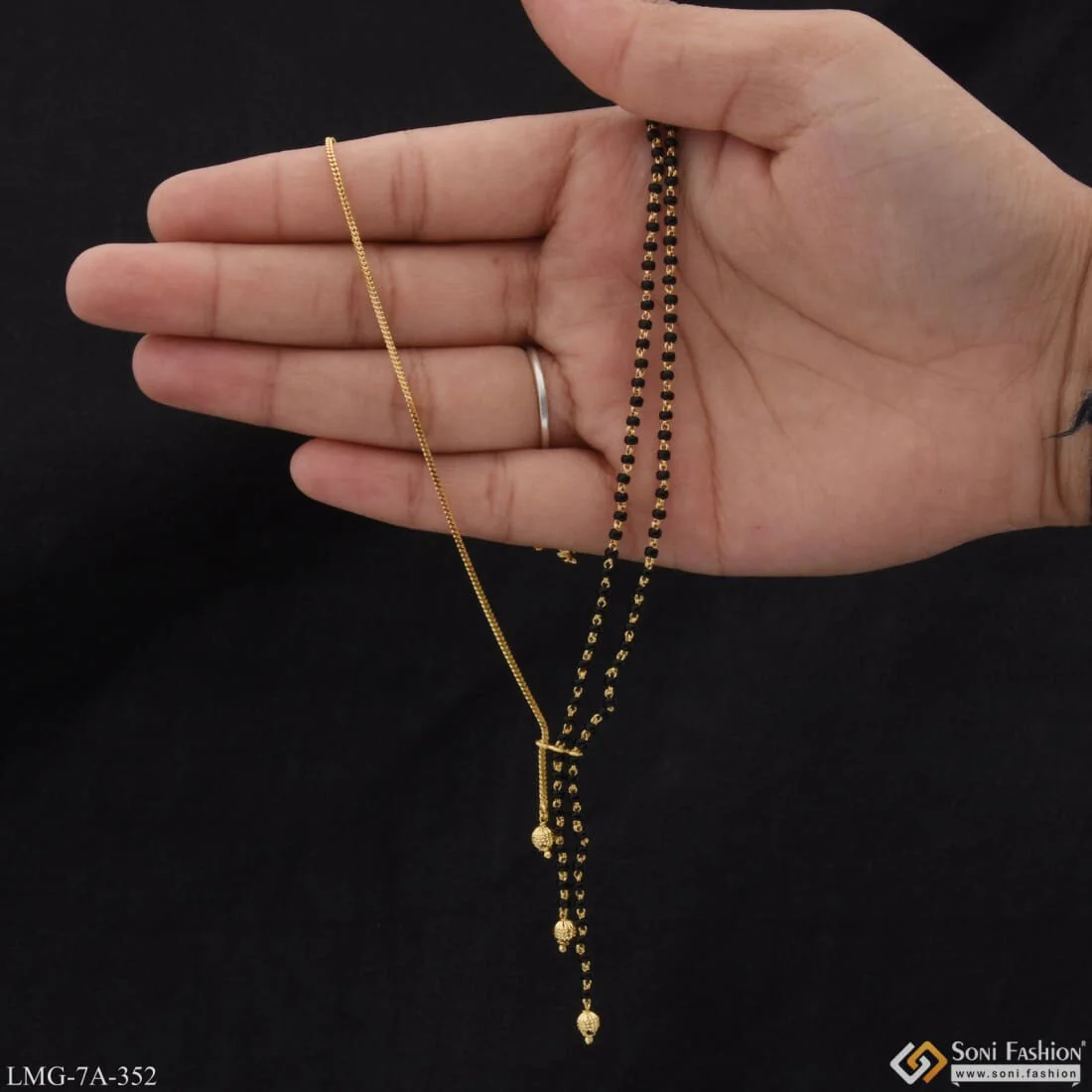 Pretty Design Eye-Catching Design Gold Plated Mangalsutra for Women - Style A352 - Image 3