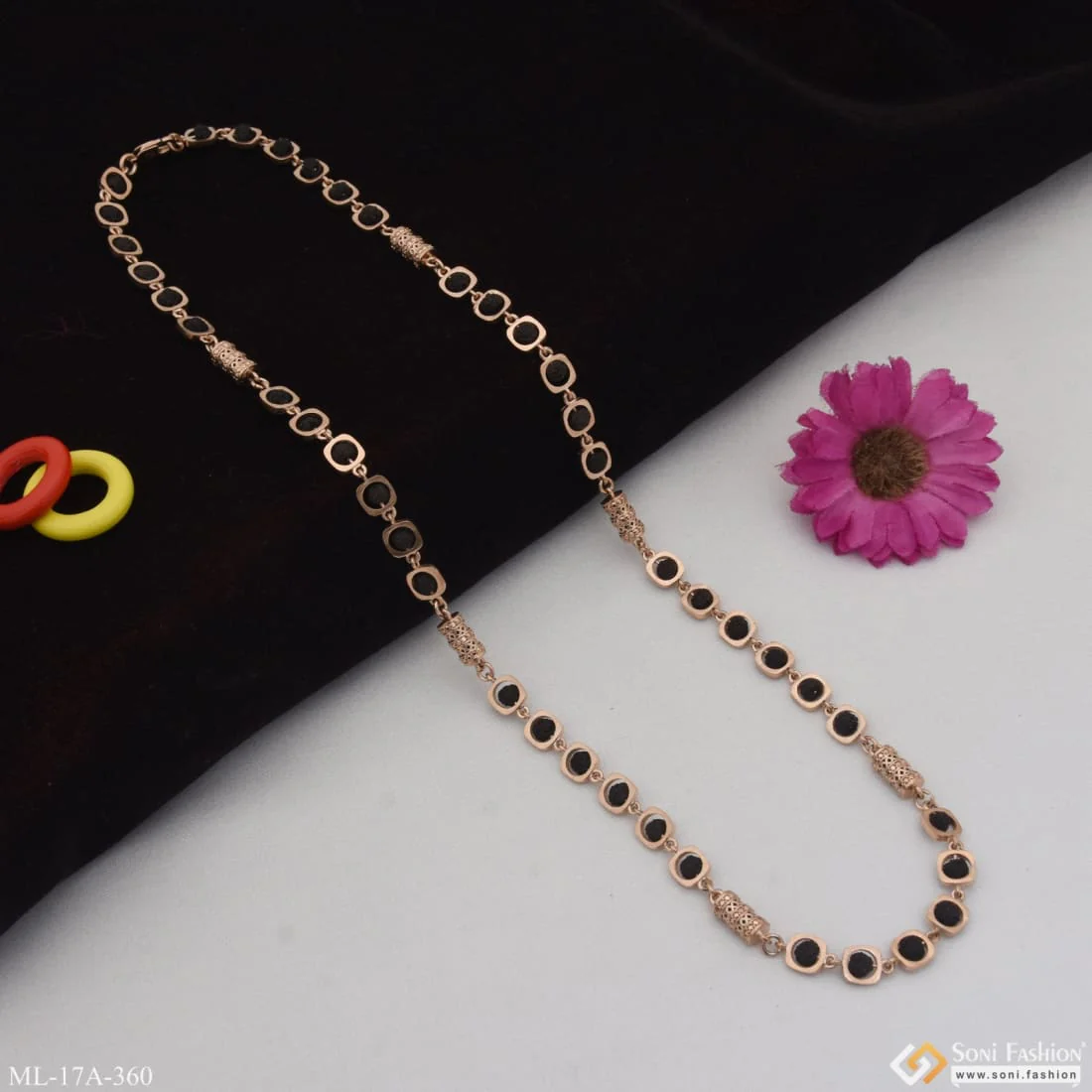 Prominent Design Antique Design Rose Gold Color Rudraksha Mala For Men - Style A360 - Image 4