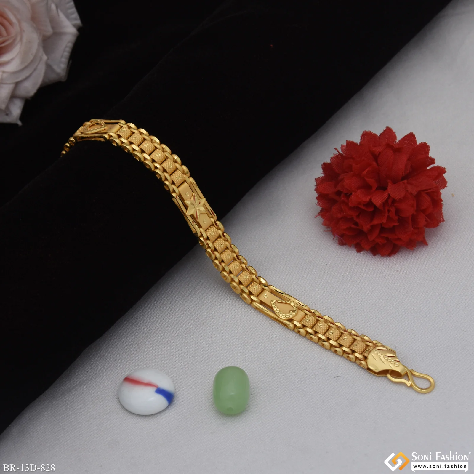 Prominent Design Gold Plated Box Bracelet for Men - Style D828 - Image 4