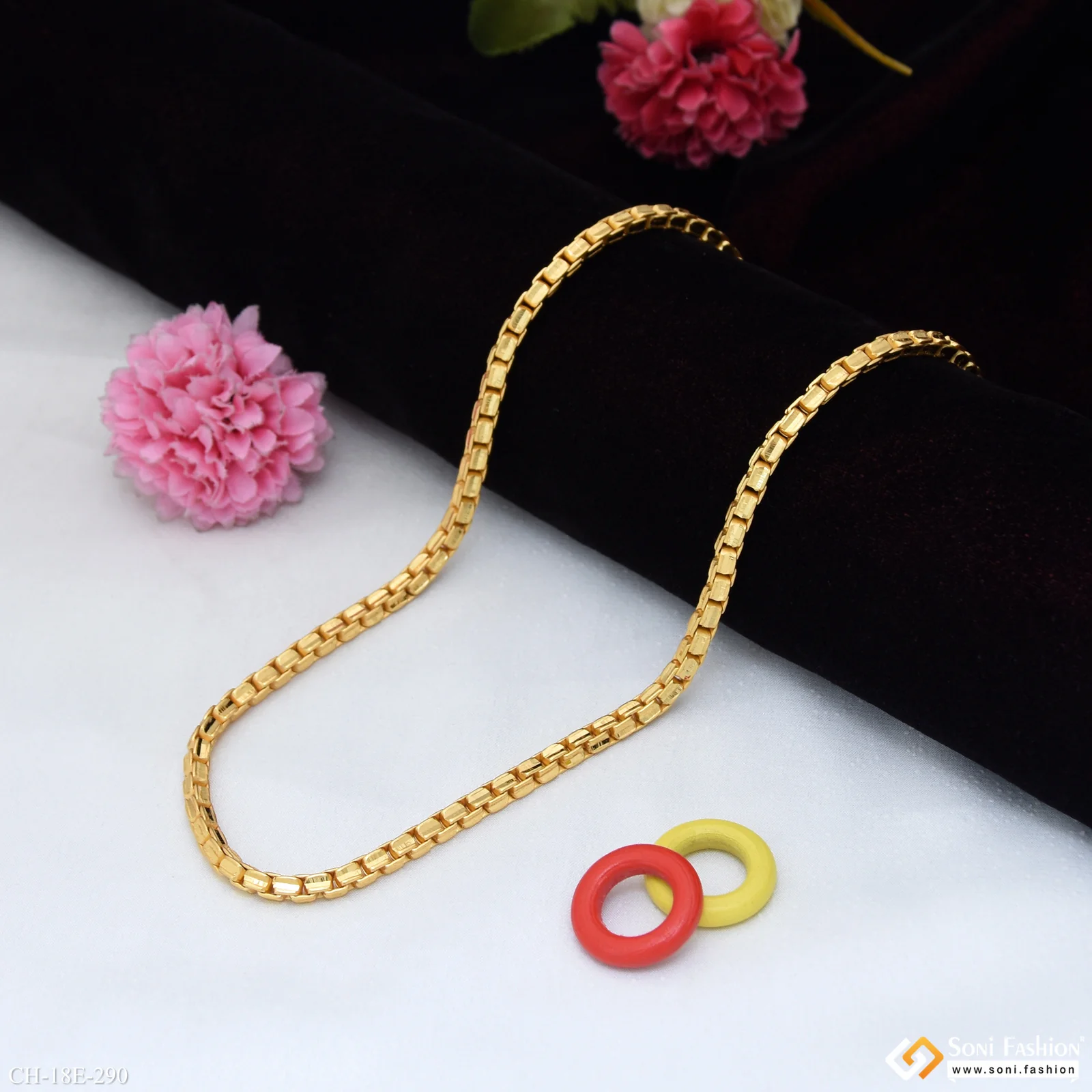 Prominent Design Gold Plated Chain for Men - Style E290 - Image 3
