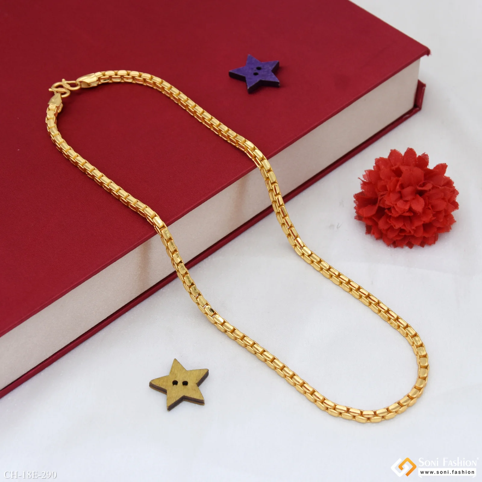 Prominent Design Gold Plated Chain for Men - Style E290 - Image 4