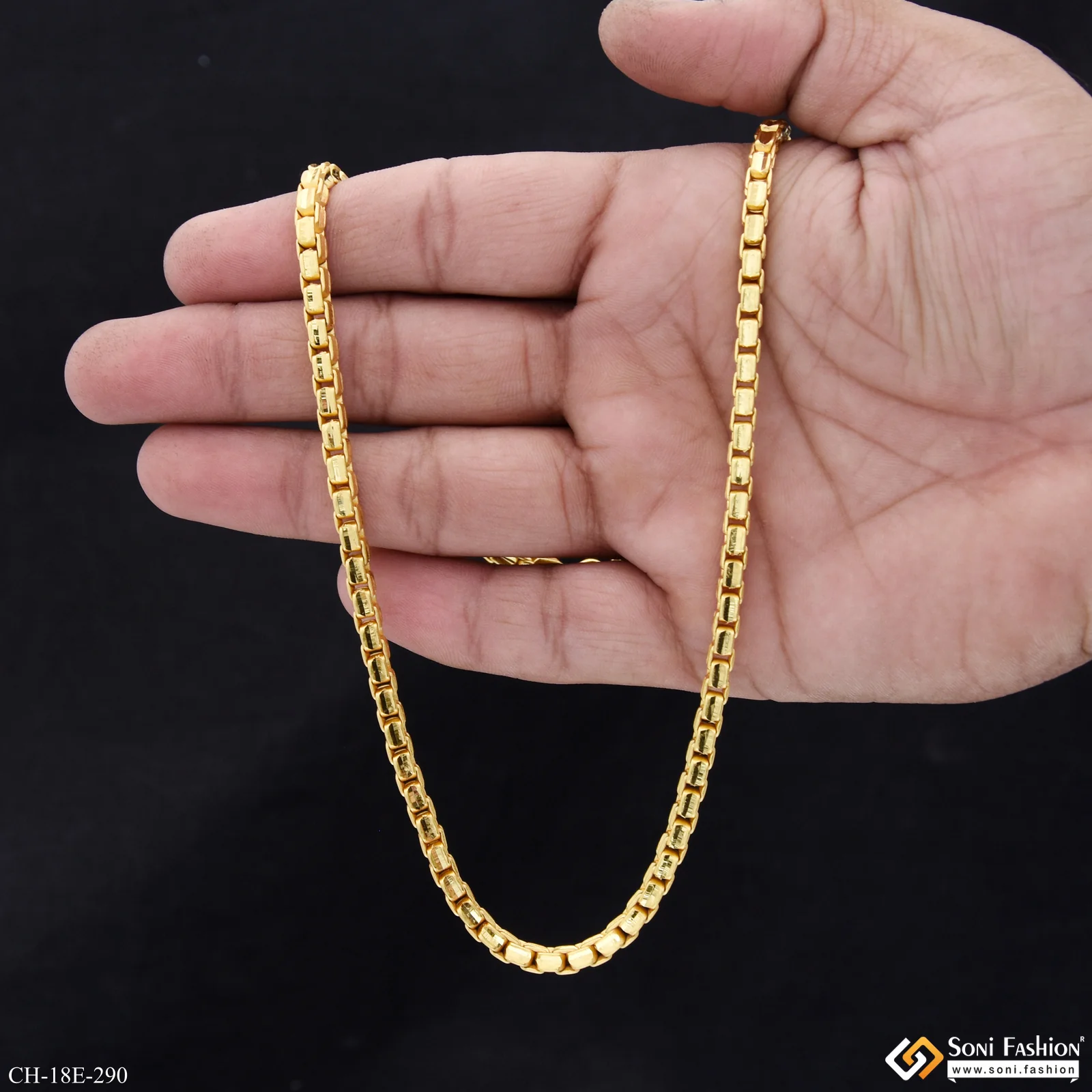 Prominent Design Gold Plated Chain for Men - Style E290 - Image 6