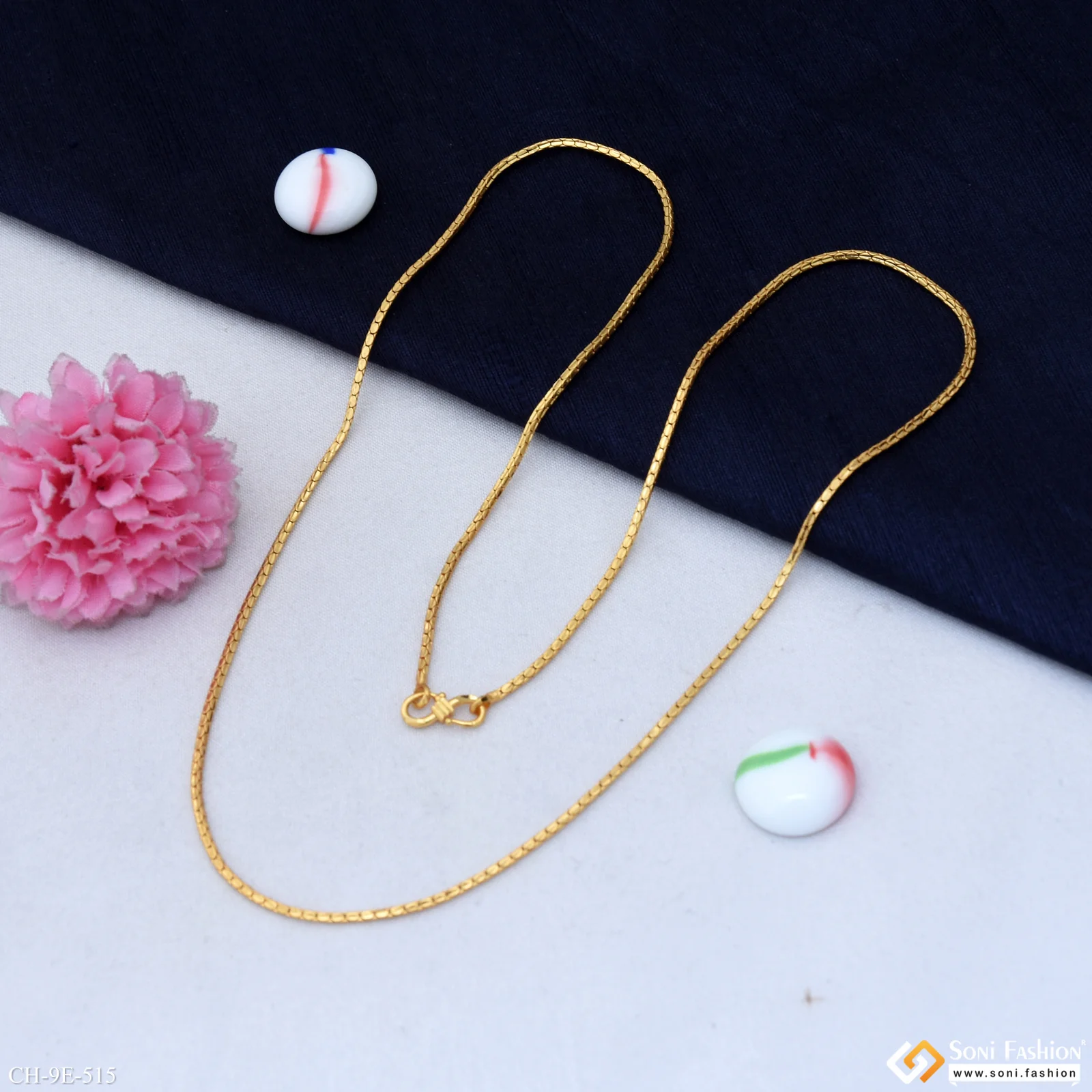 Prominent Design Gold Plated Chain for Men - Style E515 - Image 5