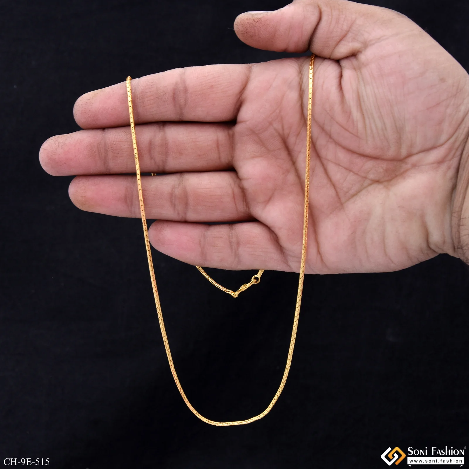 Prominent Design Gold Plated Chain for Men - Style E515 - Image 6