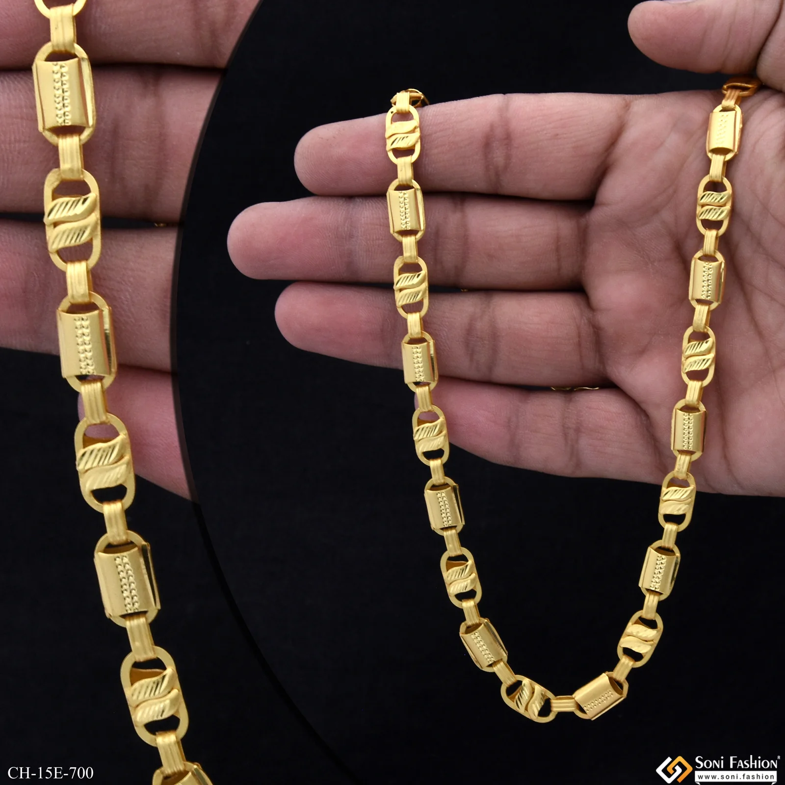 Prominent Design Gold Plated Kohli Chain for Men - Style E700 - Image 2