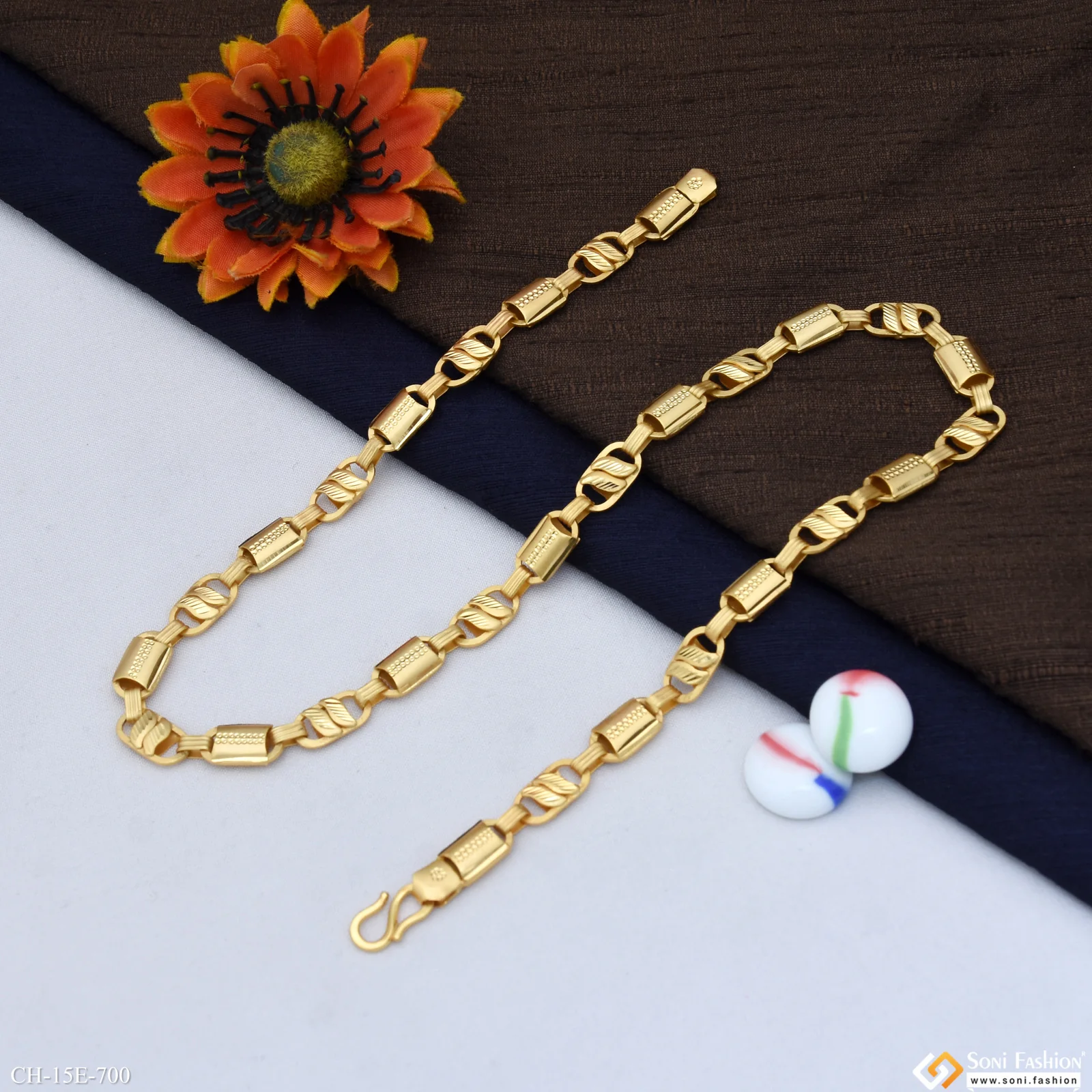 Prominent Design Gold Plated Kohli Chain for Men - Style E700 - Image 5