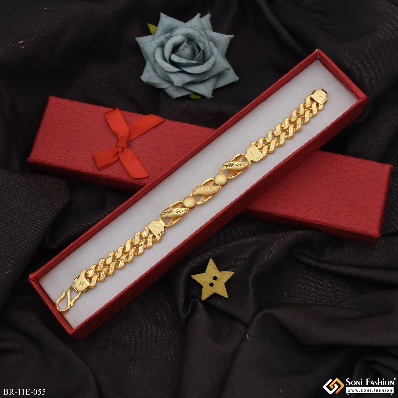 Prominent Design Gold Plated Kohli Pokal Bracelet for Men - Style E055 - Image 5