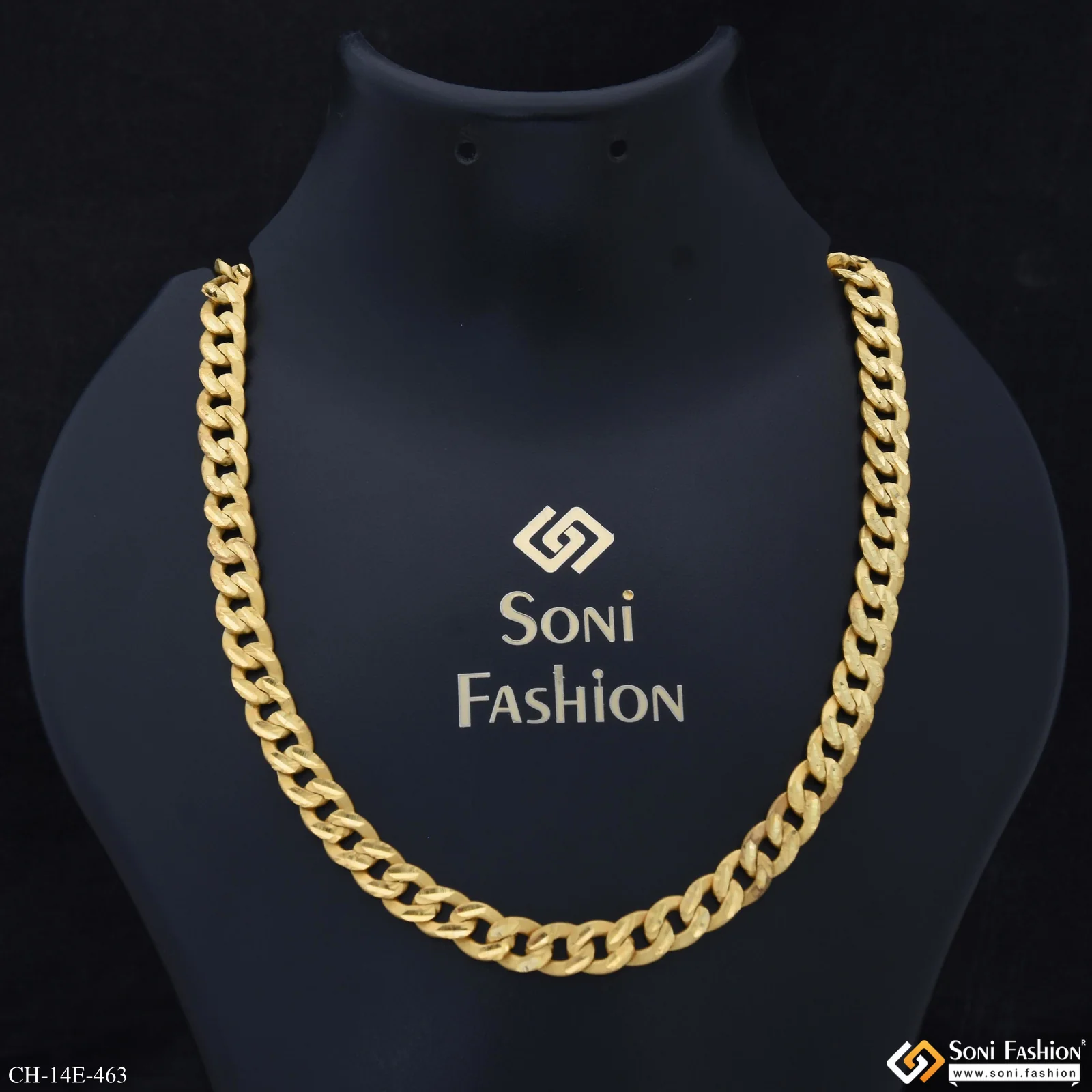 Prominent Design Gold Plated Link Chain for Men - Style E463