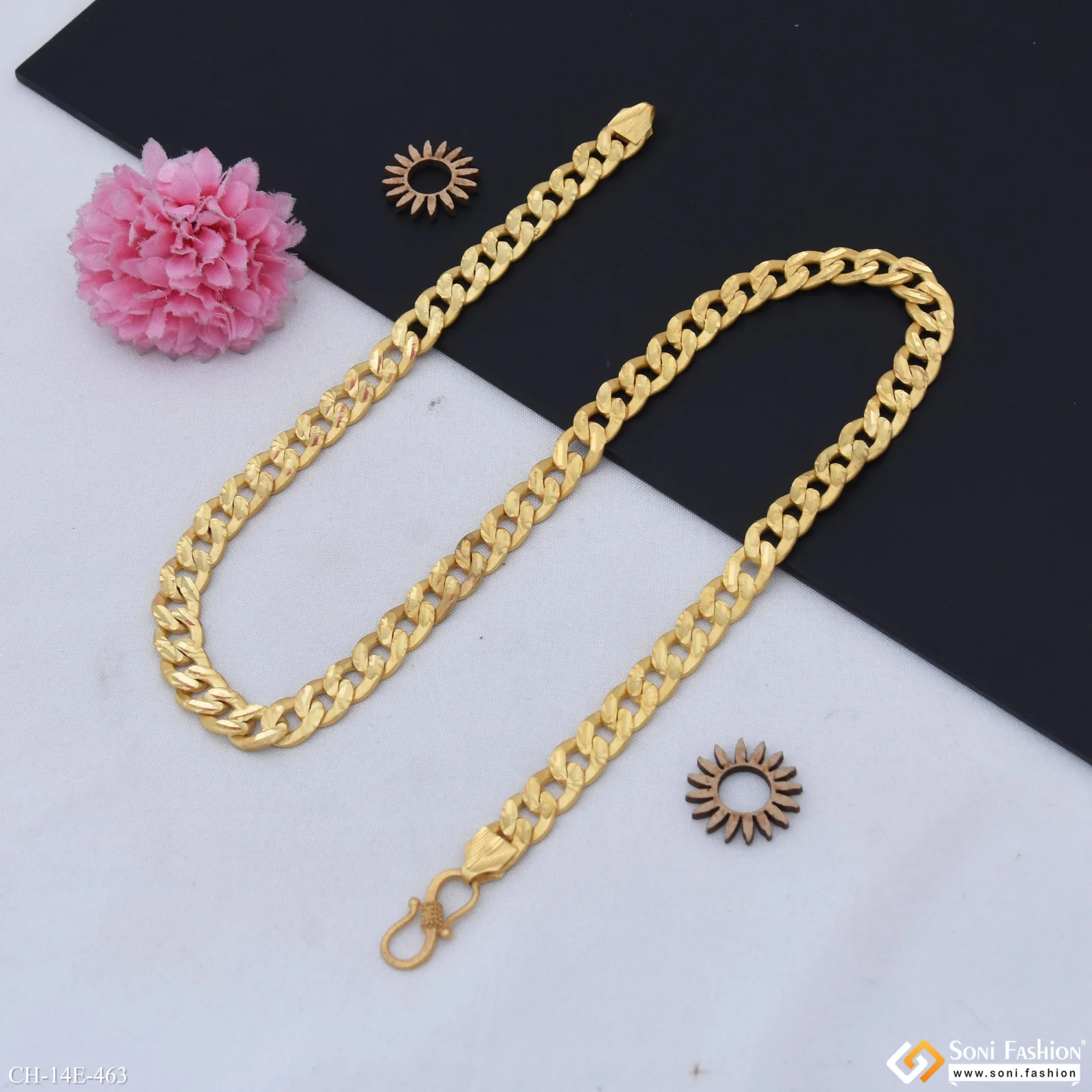 Prominent Design Gold Plated Link Chain for Men - Style E463 - Image 5