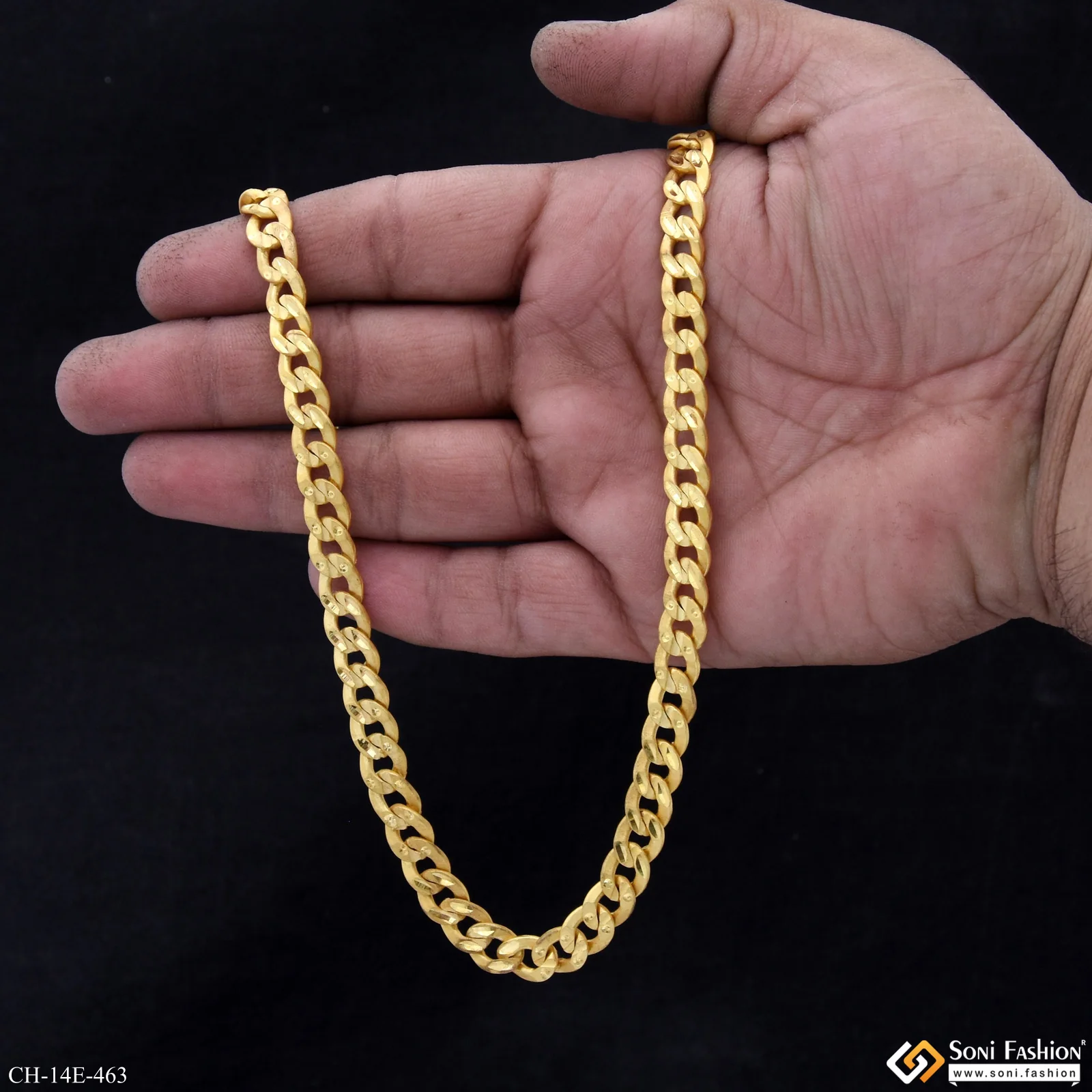 Prominent Design Gold Plated Link Chain for Men - Style E463 - Image 6