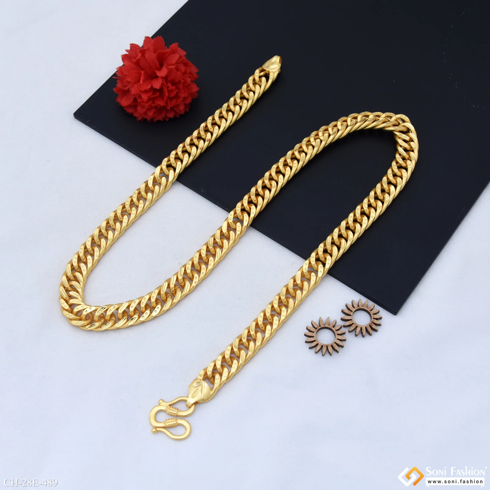 Prominent Design Gold Plated Link Chain for Men - Style E489 - Image 5