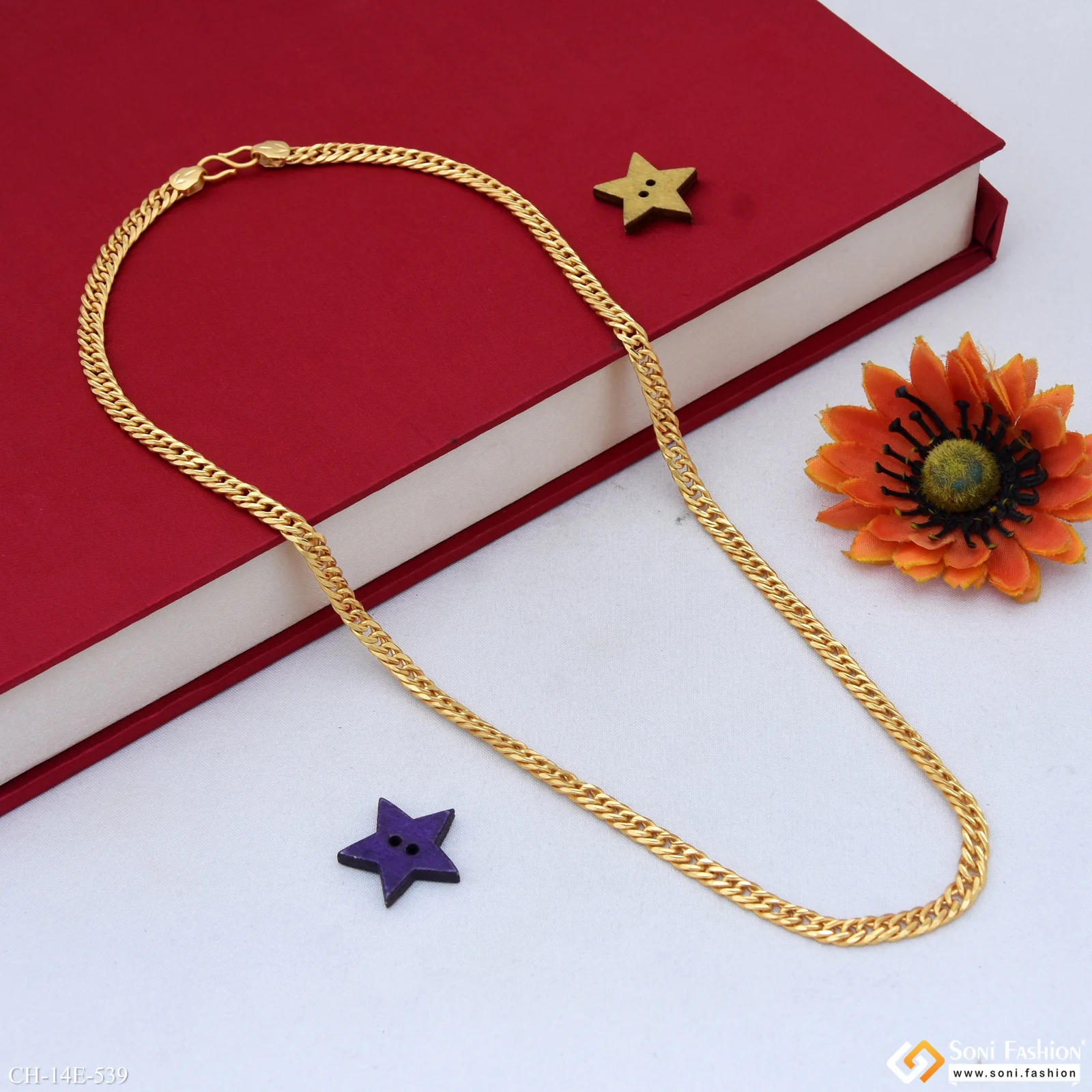 Prominent Design Gold Plated Link Chain for Men - Style E539 - Image 4