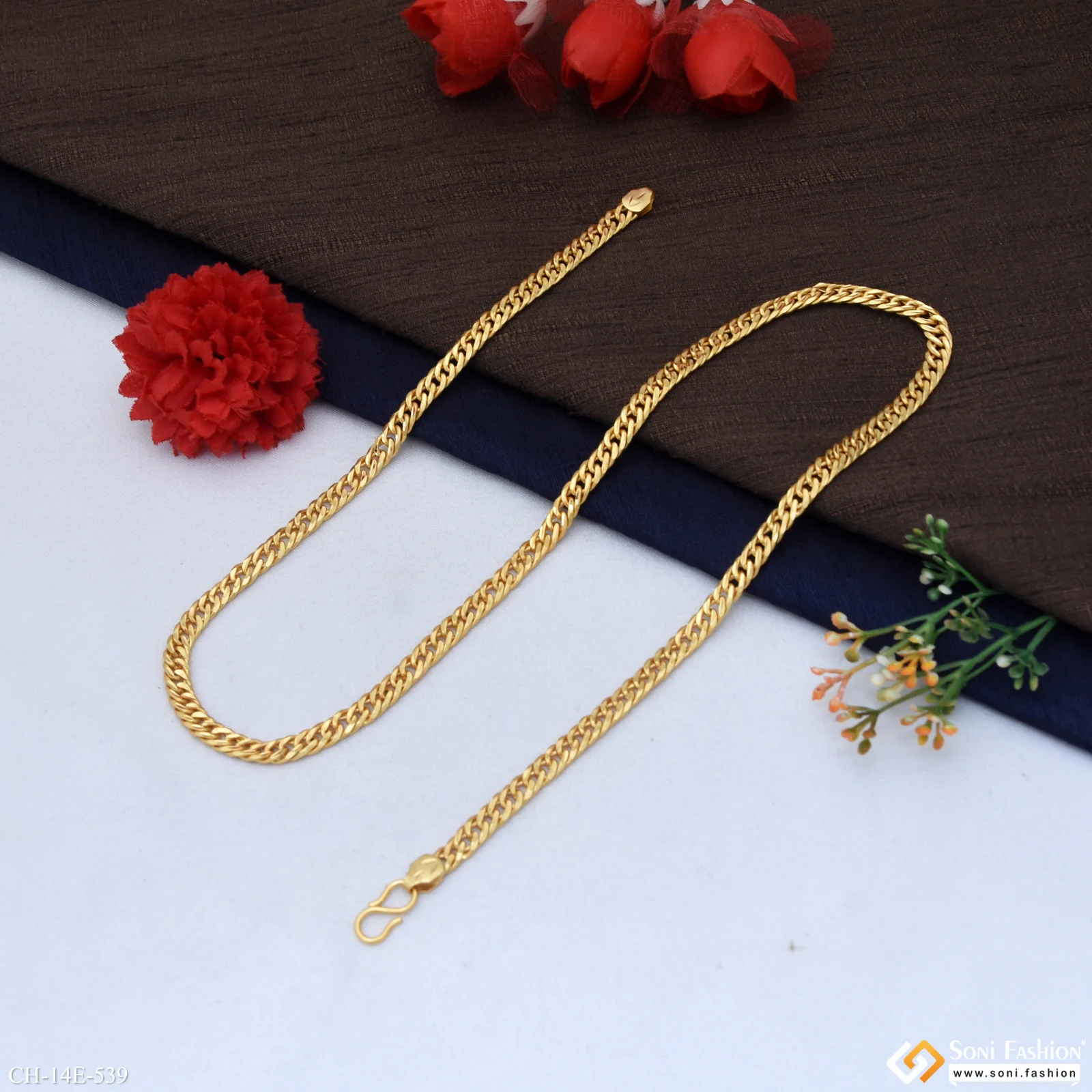 Prominent Design Gold Plated Link Chain for Men - Style E539 - Image 5