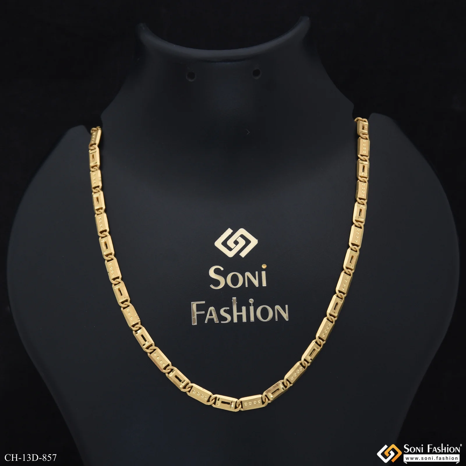 Prominent Design Gold Plated Nawabi Chain for Men - Style D857