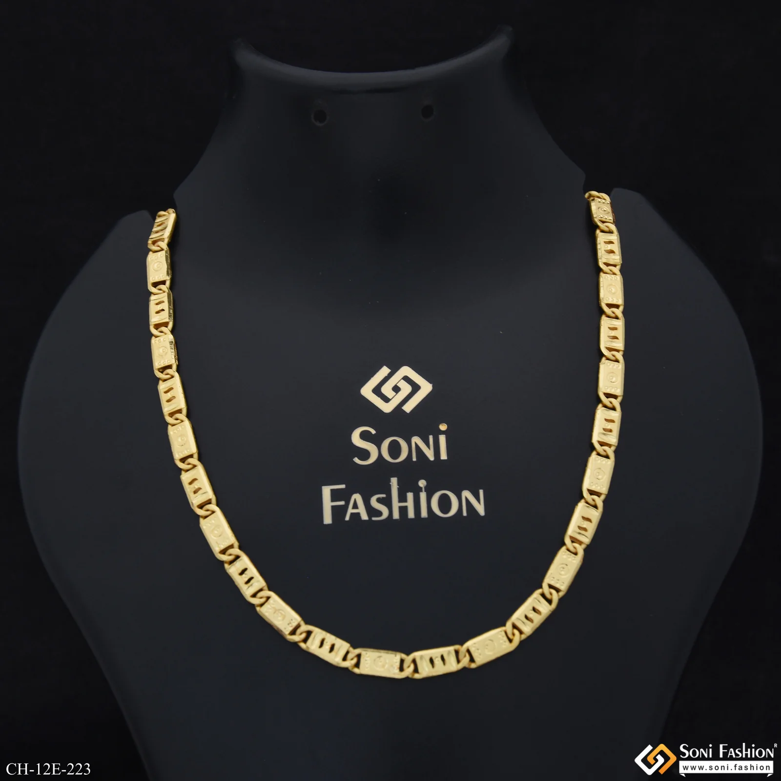Prominent Design Gold Plated Nawabi Chain for Men - Style E223