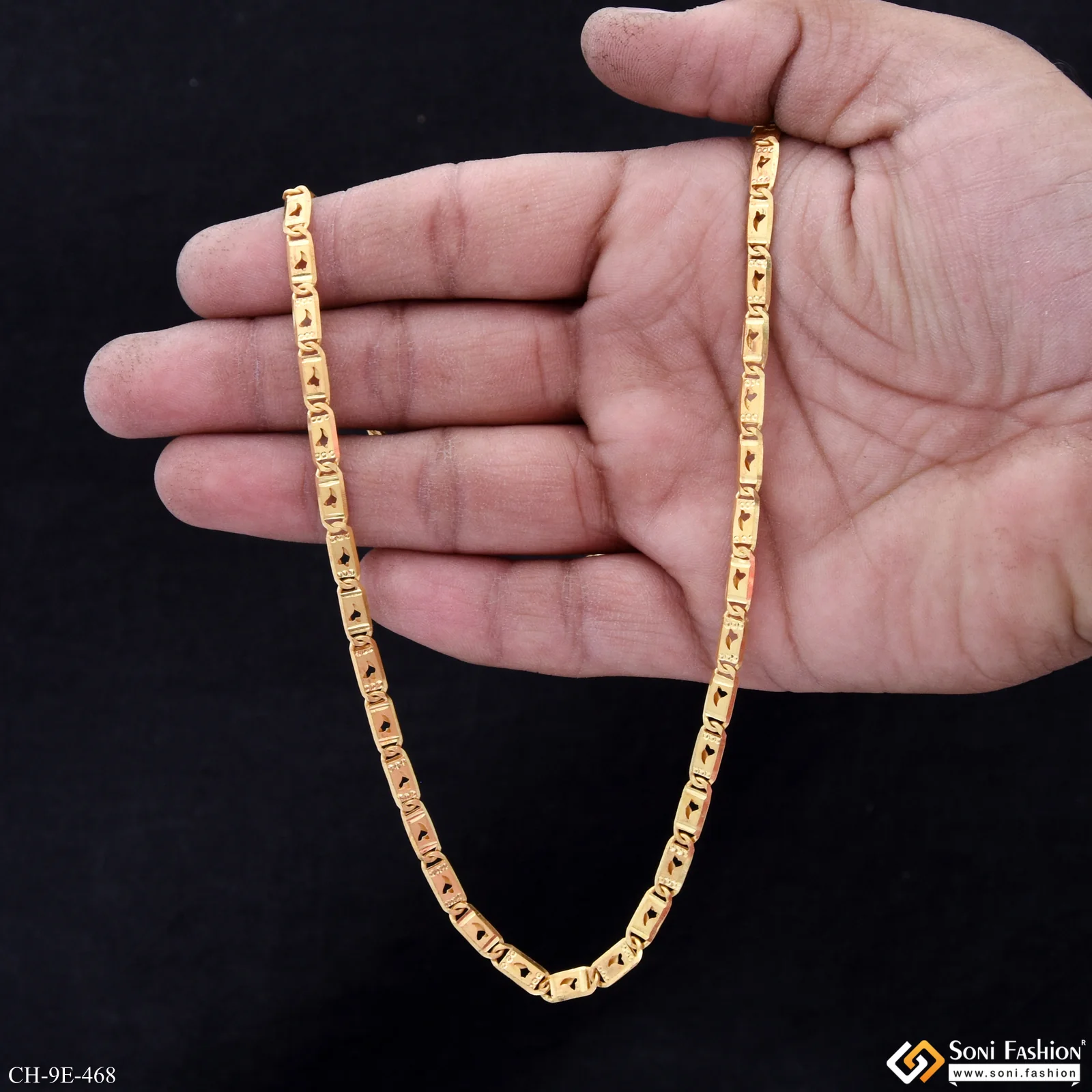 Prominent Design Gold Plated Nawabi Chain for Men - Style E468 - Image 2