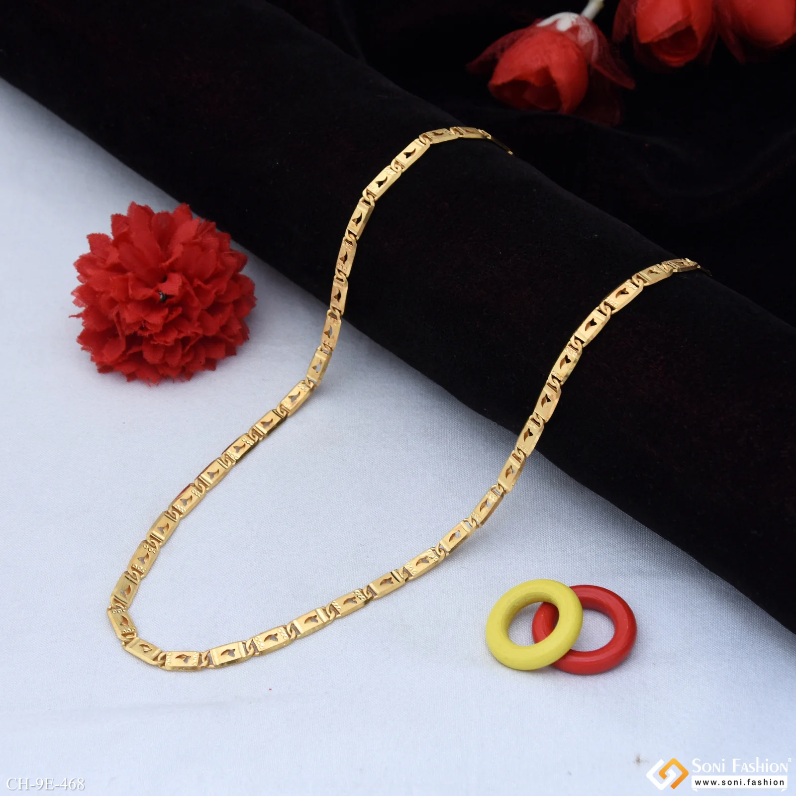 Prominent Design Gold Plated Nawabi Chain for Men - Style E468 - Image 3