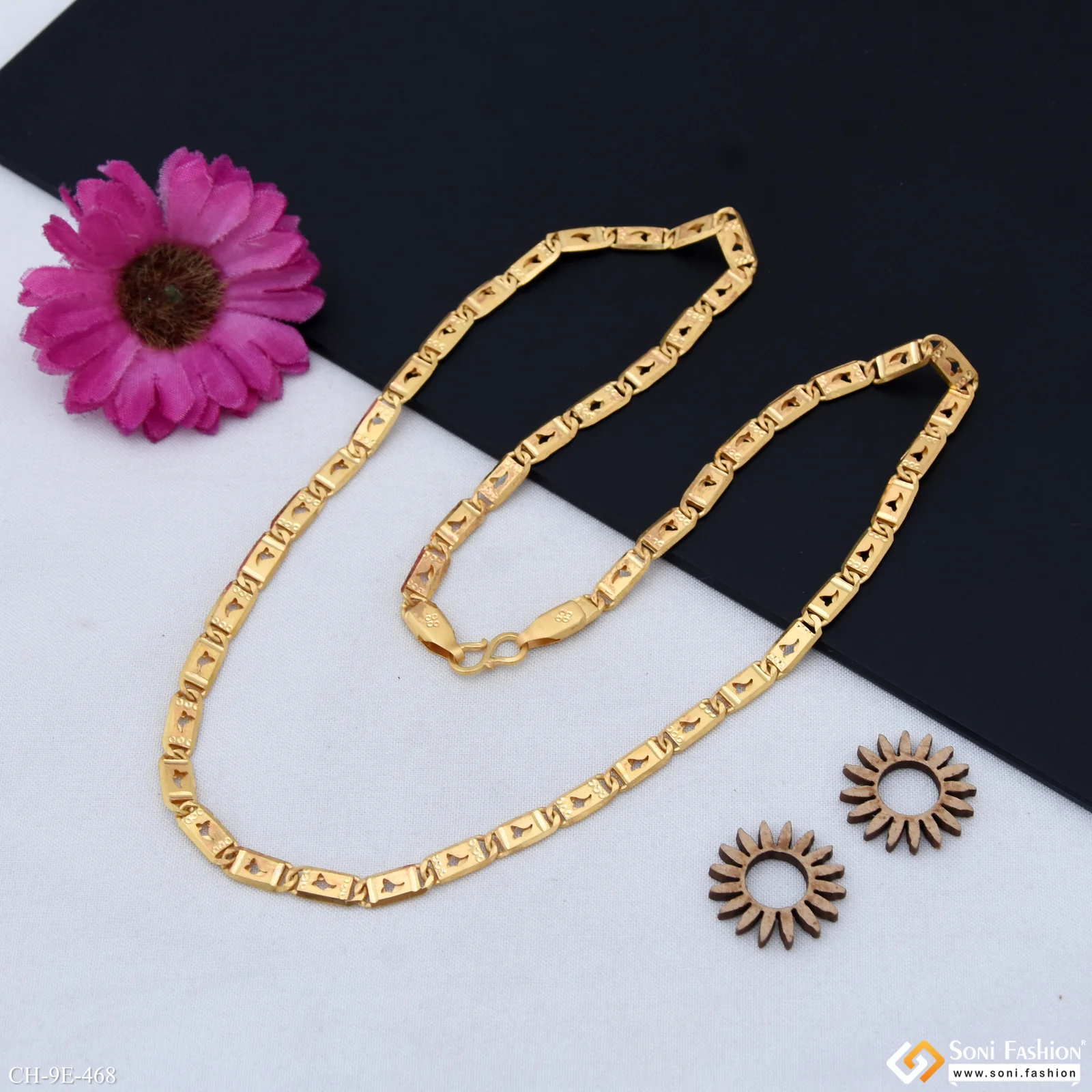 Prominent Design Gold Plated Nawabi Chain for Men - Style E468 - Image 5