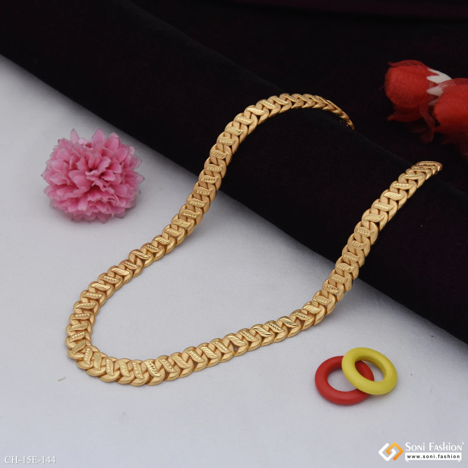 Prominent Design Gold Plated Pokal Chain for Men - Style E144 - Image 3