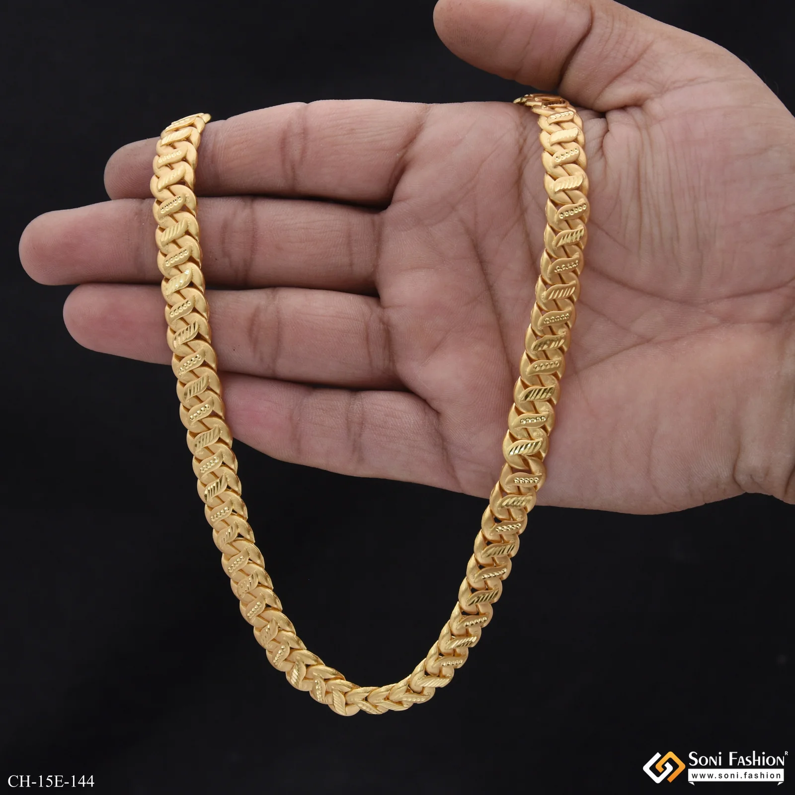 Prominent Design Gold Plated Pokal Chain for Men - Style E144 - Image 6