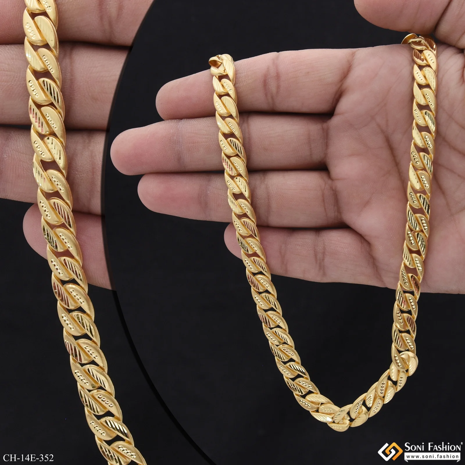 Prominent Design Gold Plated Pokal Chain for Men - Style E352 - Image 3