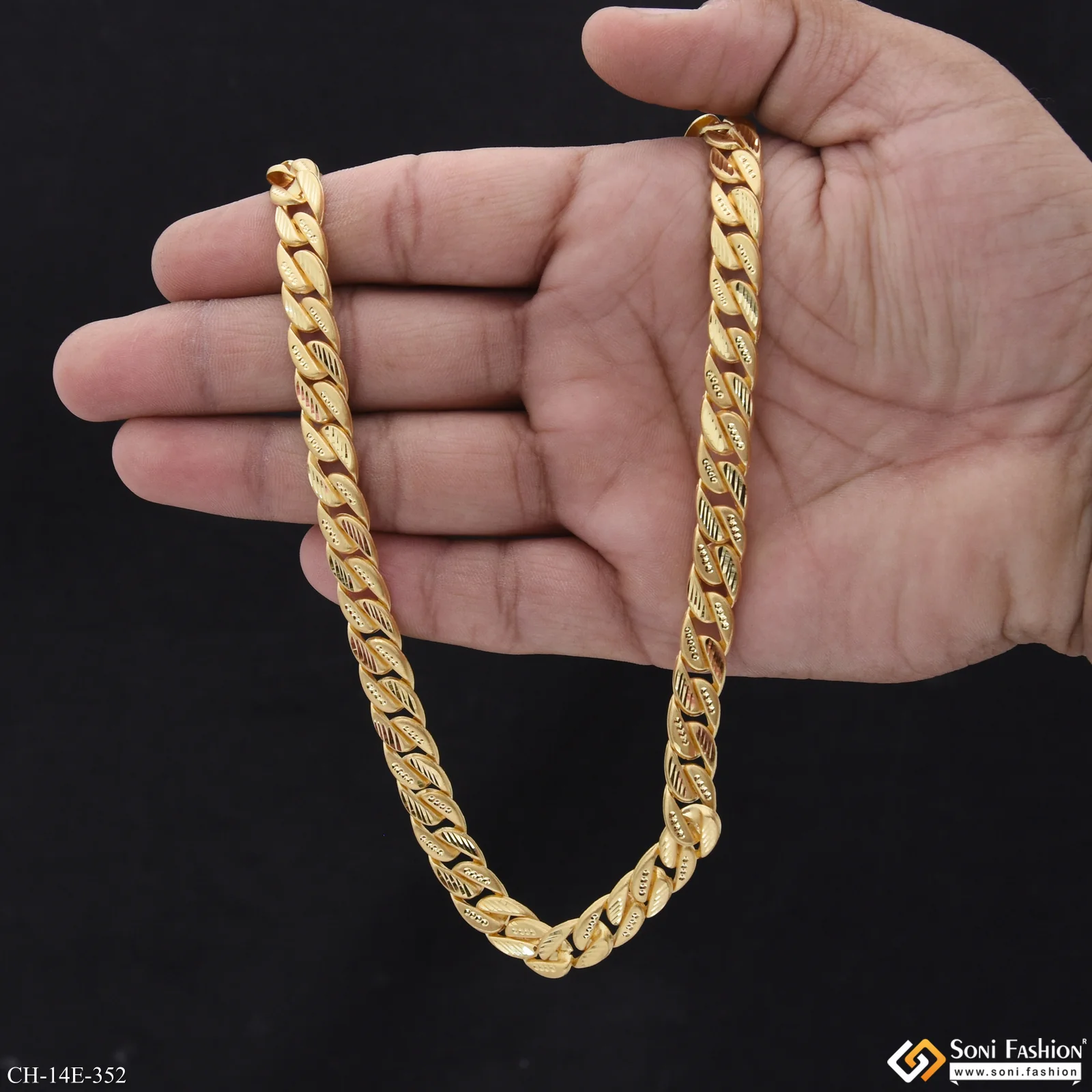 Prominent Design Gold Plated Pokal Chain for Men - Style E352 - Image 4
