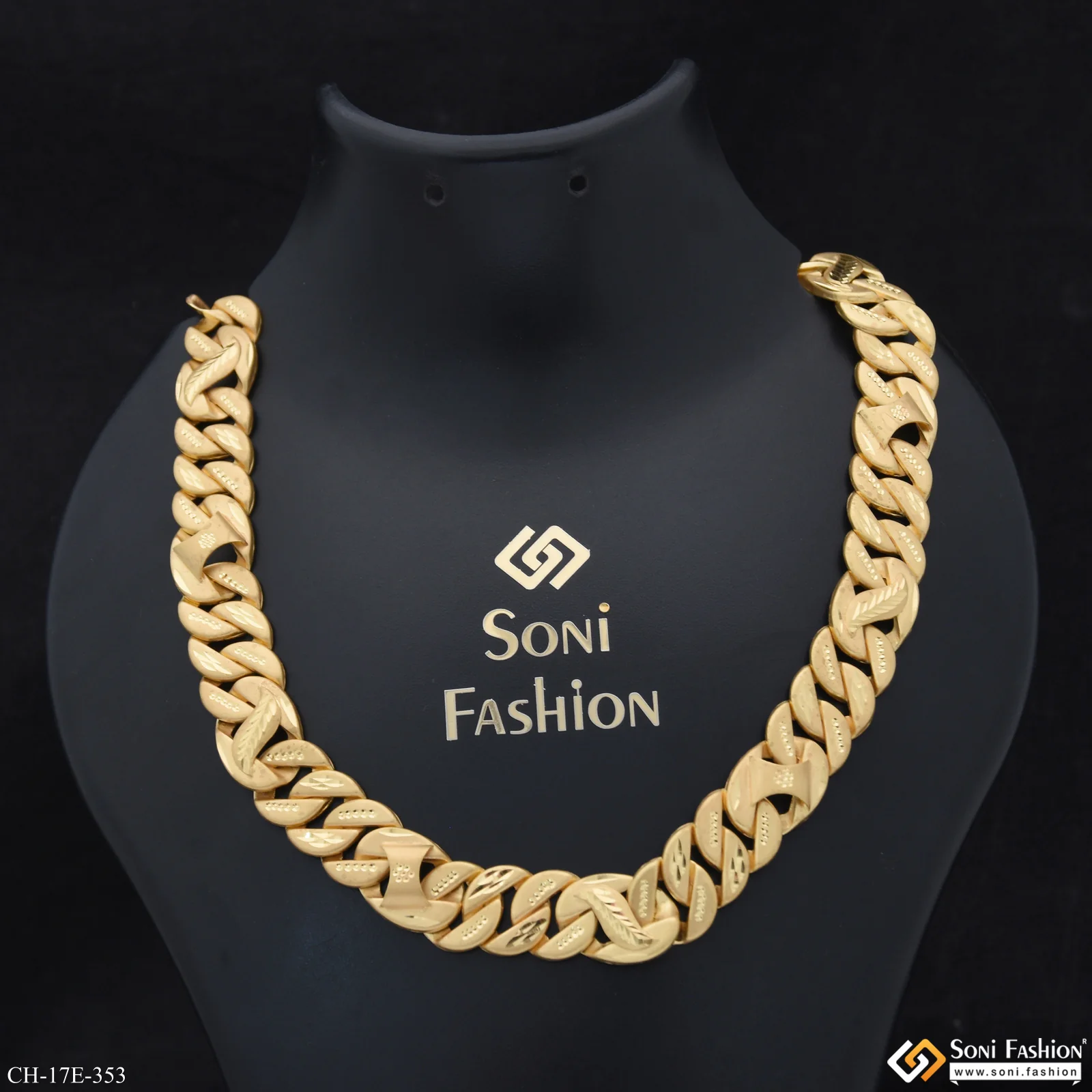Prominent Design Gold Plated Pokal Chain for Men - Style E353 - Image 2