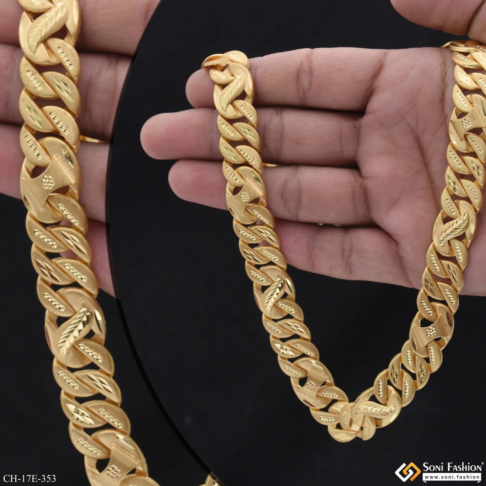 Prominent Design Gold Plated Pokal Chain for Men - Style E353 - Image 3