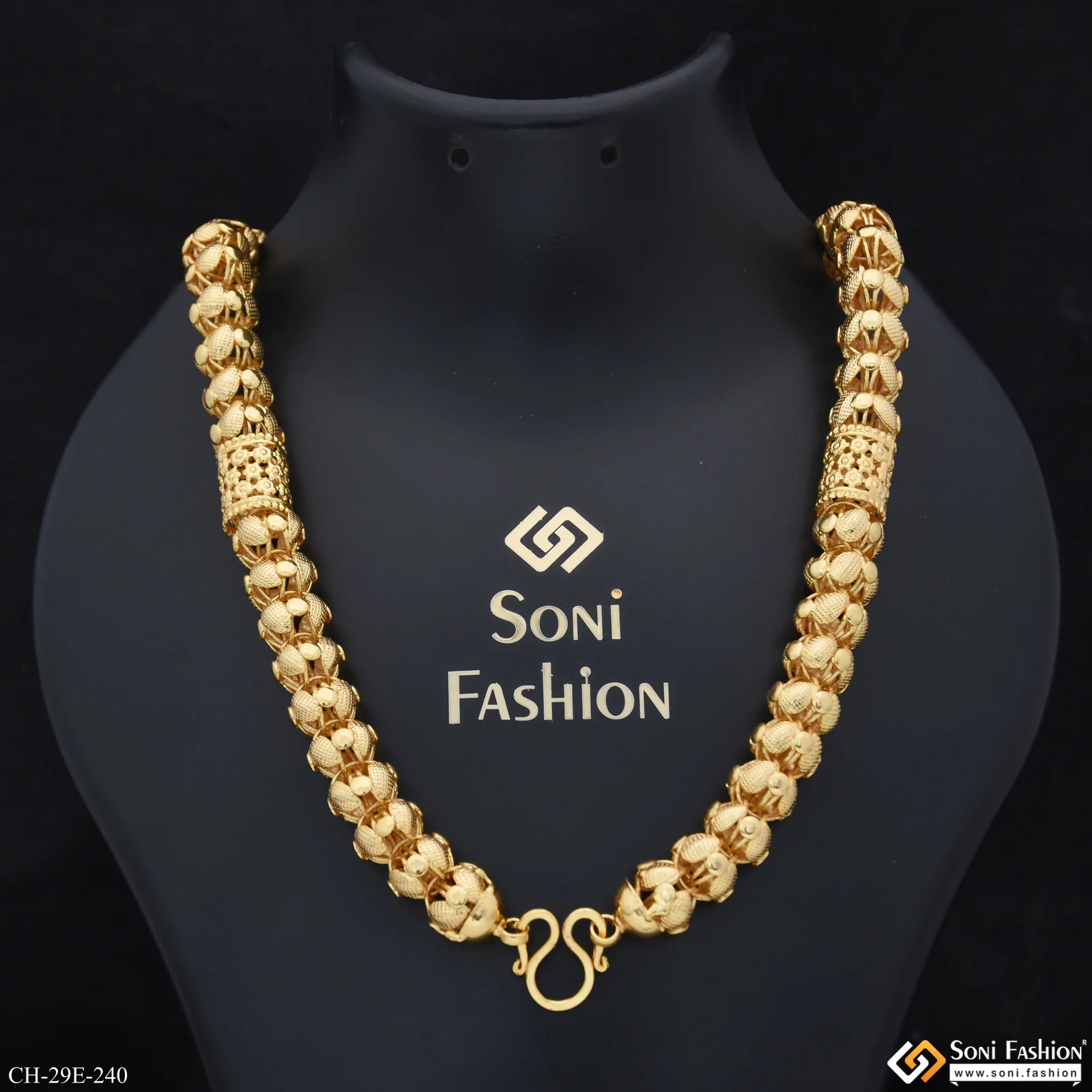 Prominent Design Gold Plated Rajwadi Chain for Men - Style E240 - Image 3