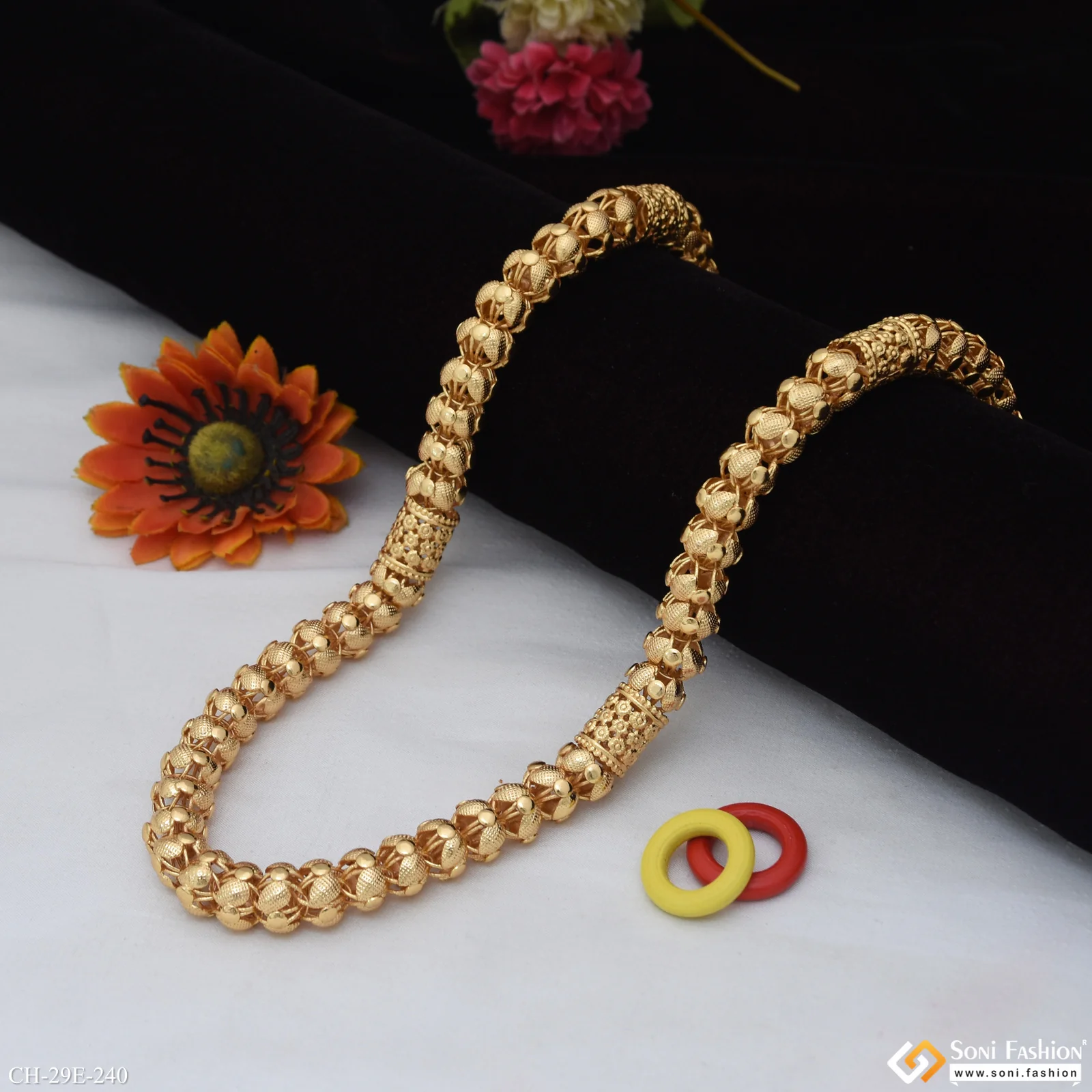 Prominent Design Gold Plated Rajwadi Chain for Men - Style E240 - Image 4
