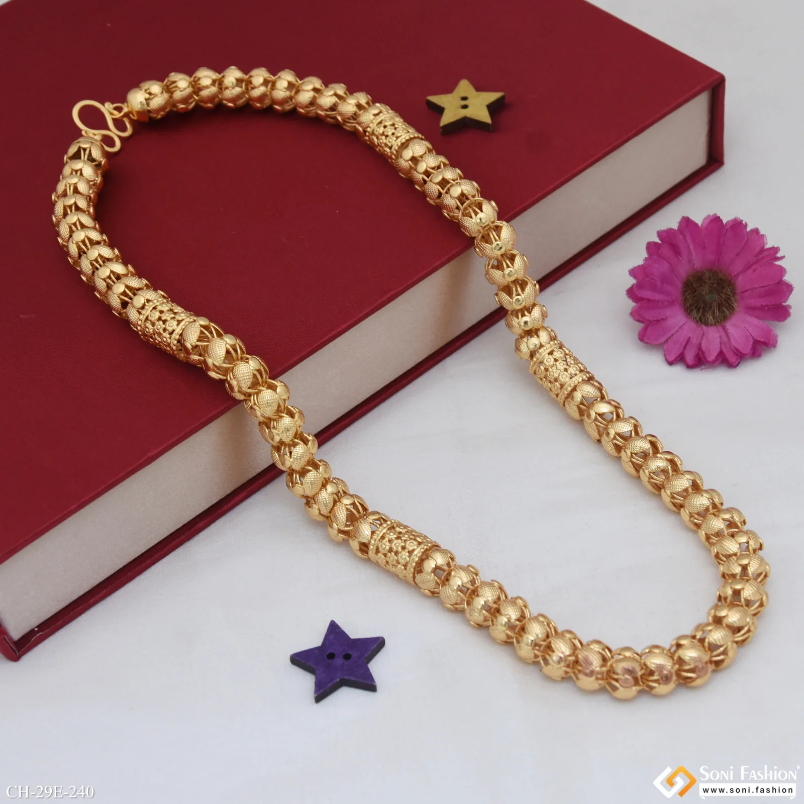 Prominent Design Gold Plated Rajwadi Chain for Men - Style E240 - Image 5