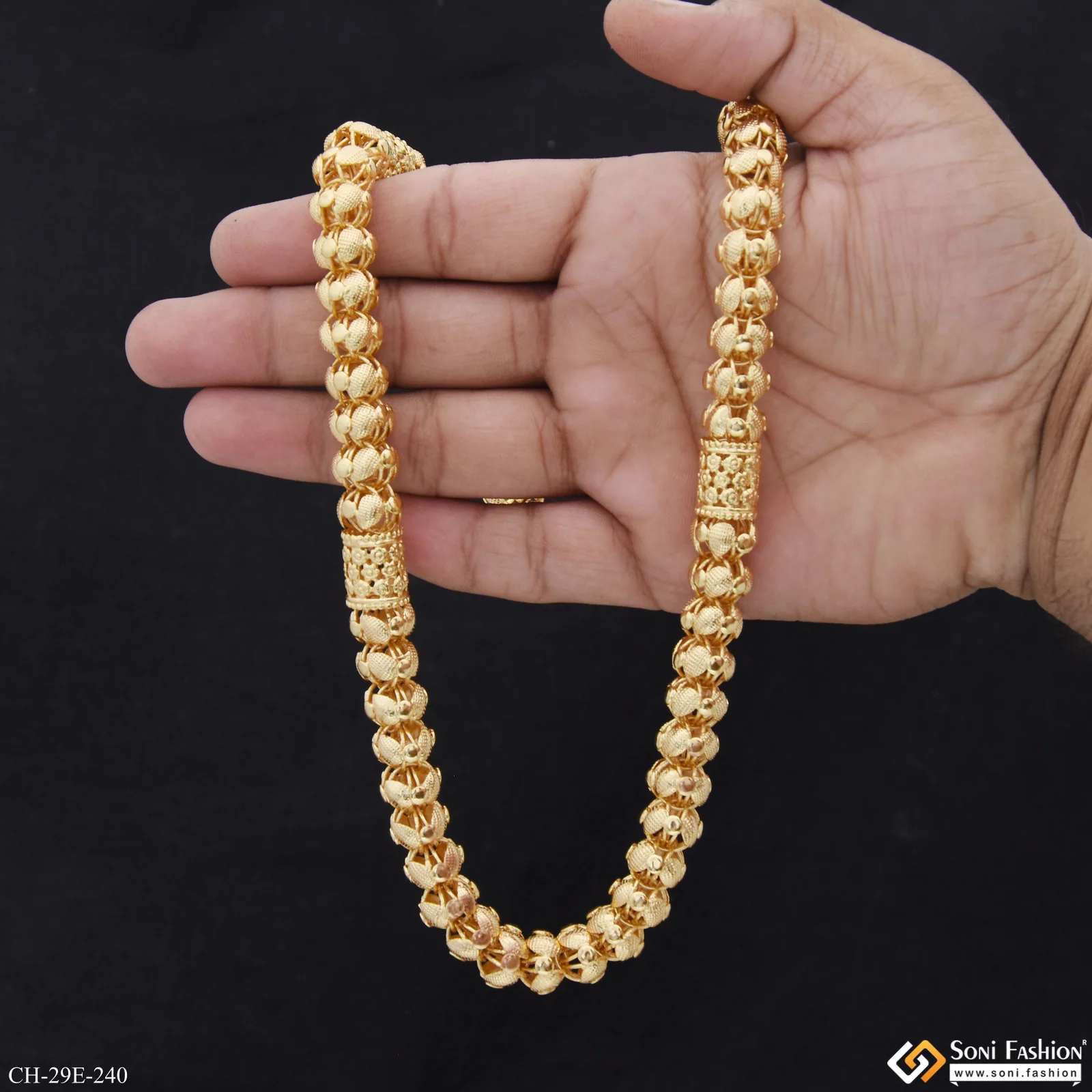 Prominent Design Gold Plated Rajwadi Chain for Men - Style E240 - Image 7