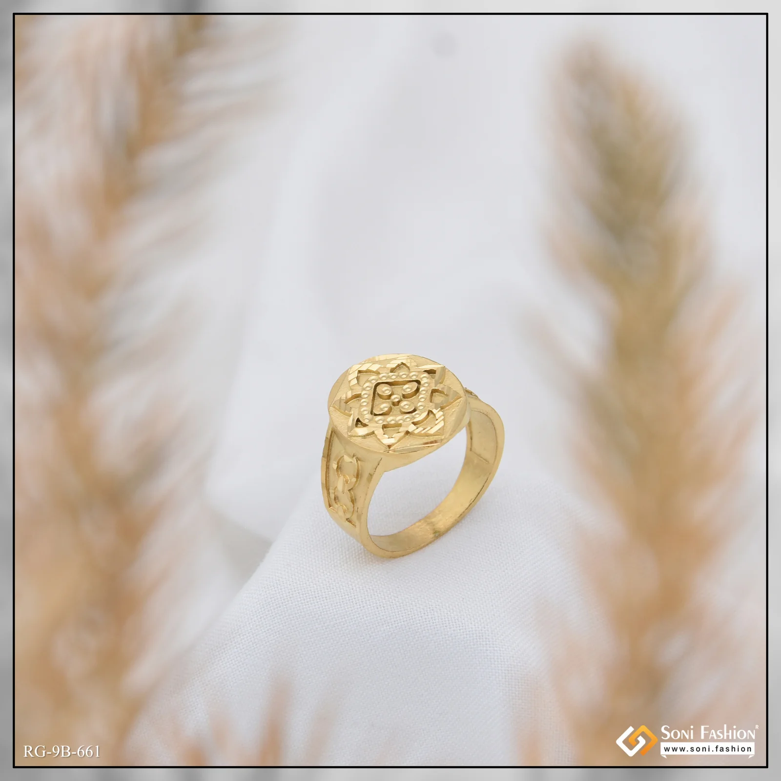 Prominent Design Gold Plated Ring for Men - Style B661 - Image 2