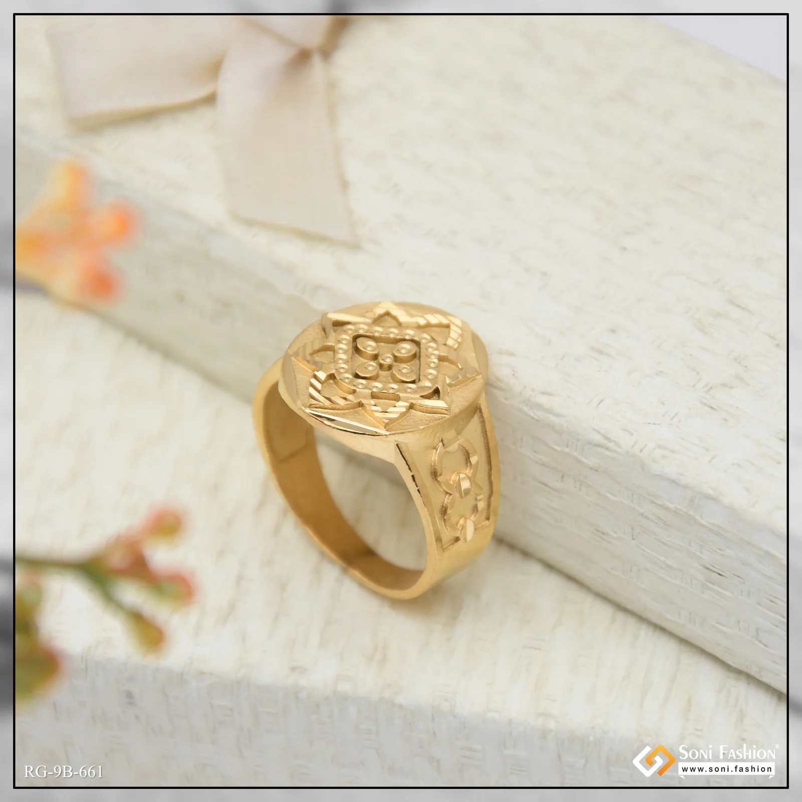 Prominent Design Gold Plated Ring for Men - Style B661 - Image 4