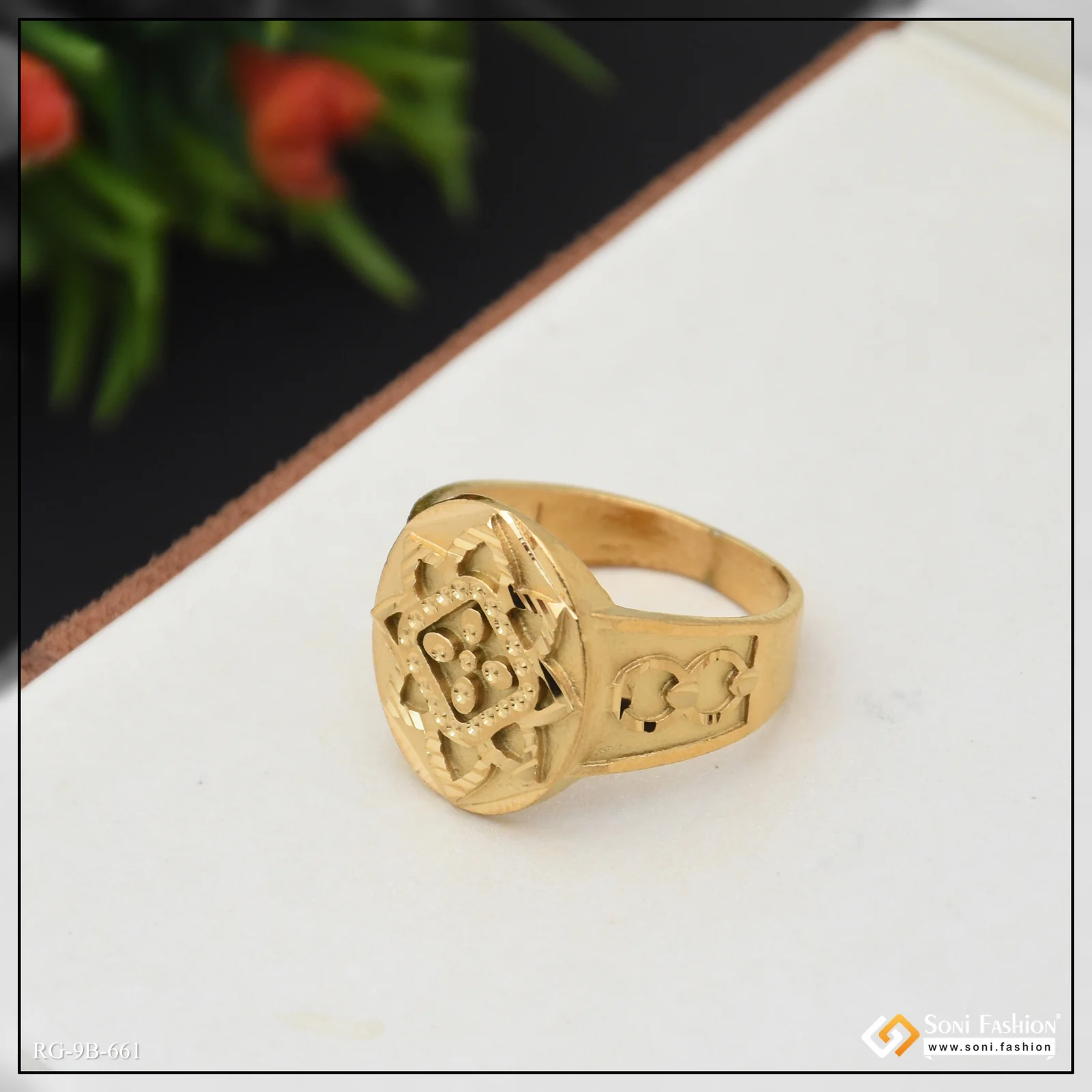 Prominent Design Gold Plated Ring for Men - Style B661 - Image 5