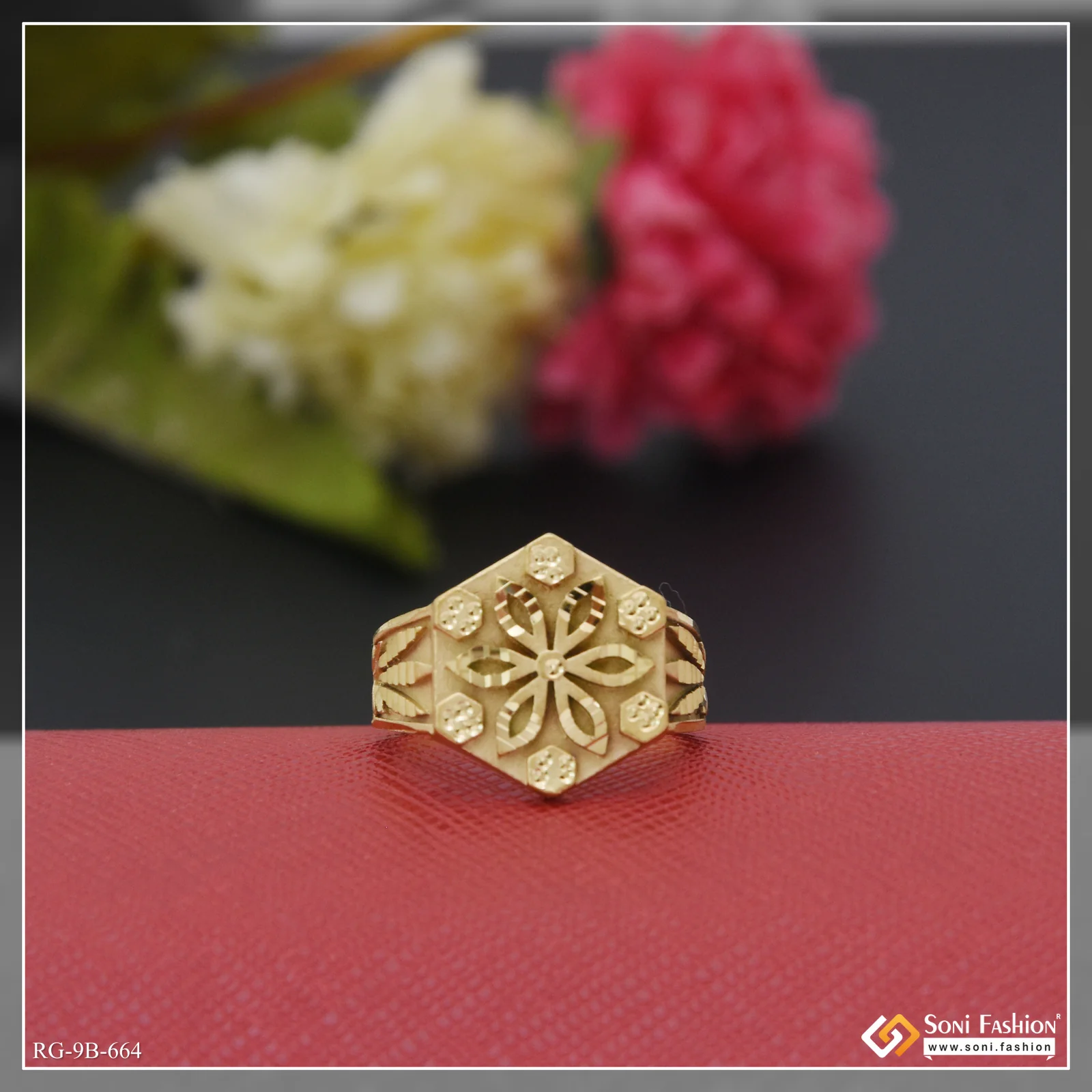 Prominent Design Gold Plated Ring for Men - Style B664 - Image 2