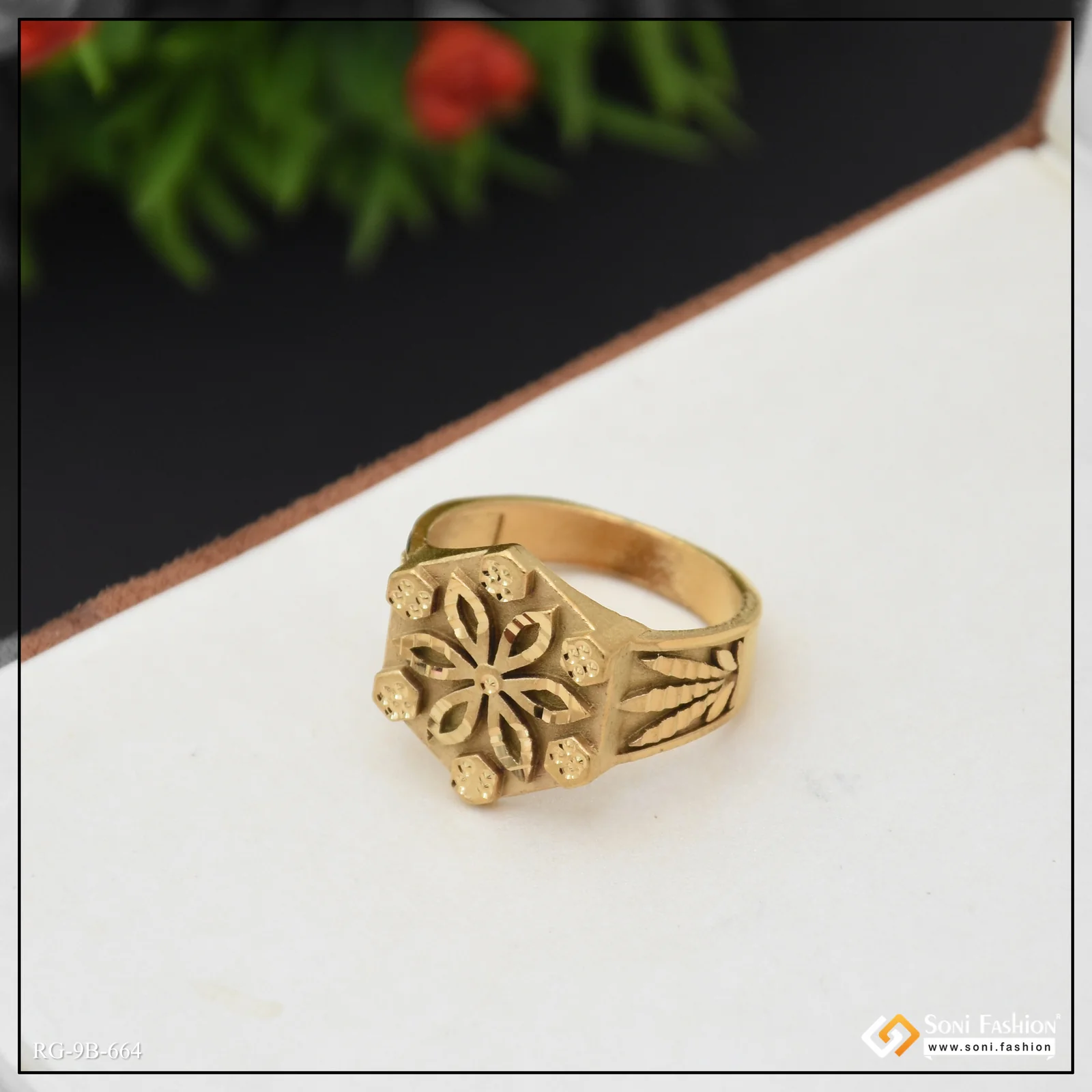 Prominent Design Gold Plated Ring for Men - Style B664 - Image 5