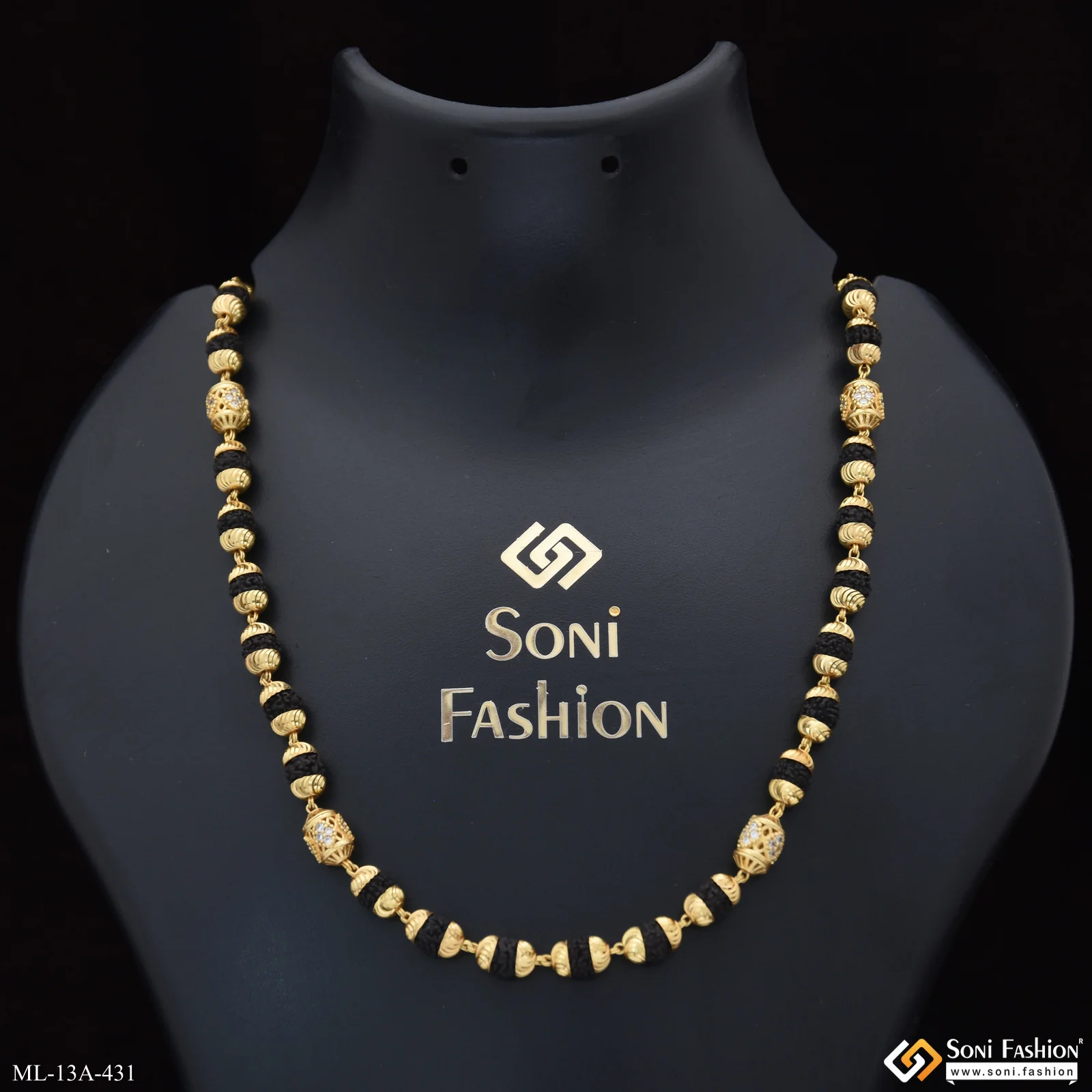 Prominent Design Gold Plated Rudraksha Mala for Men - Style A431