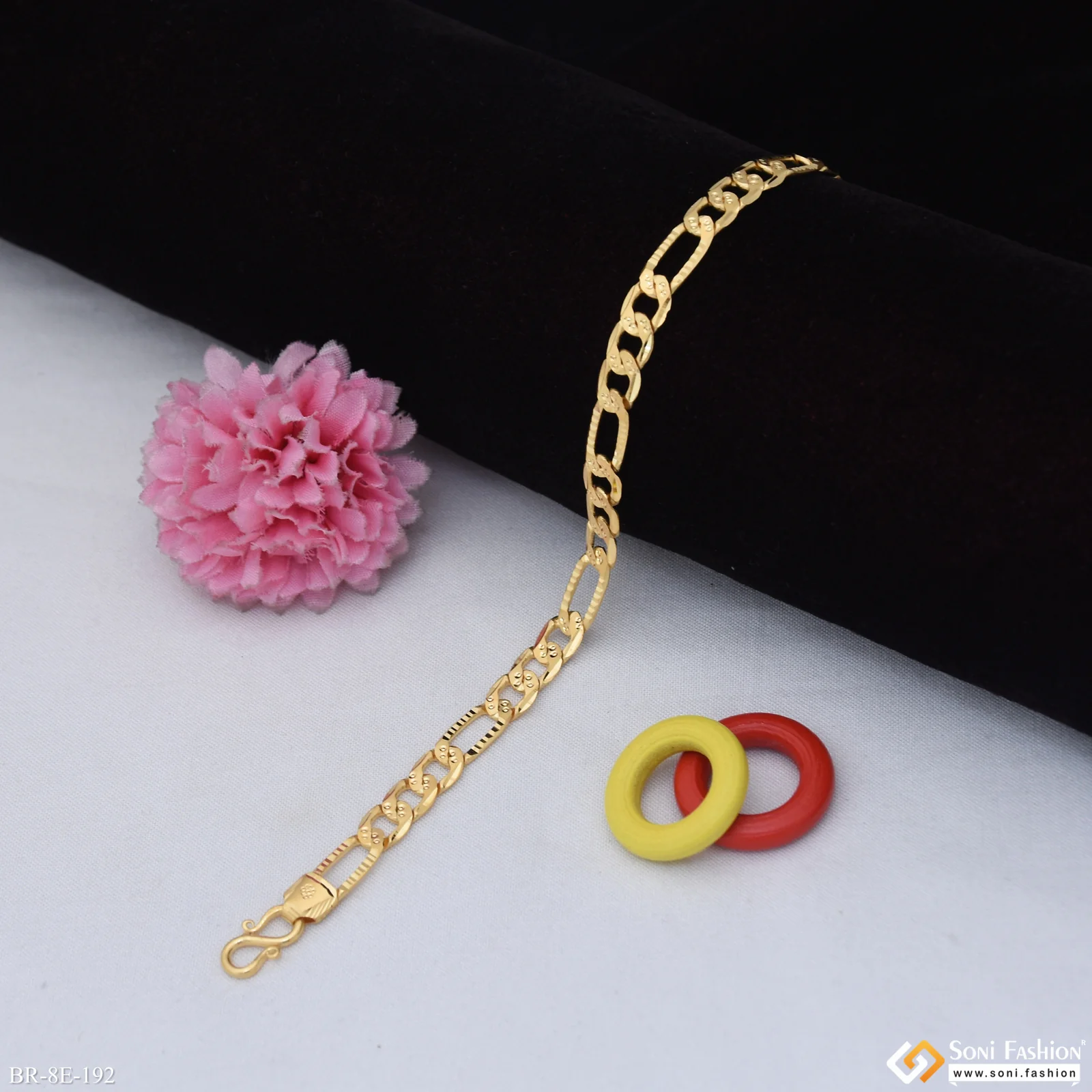 Prominent Design Gold Plated Sachin Bracelet for Men - Style E192 - Image 3