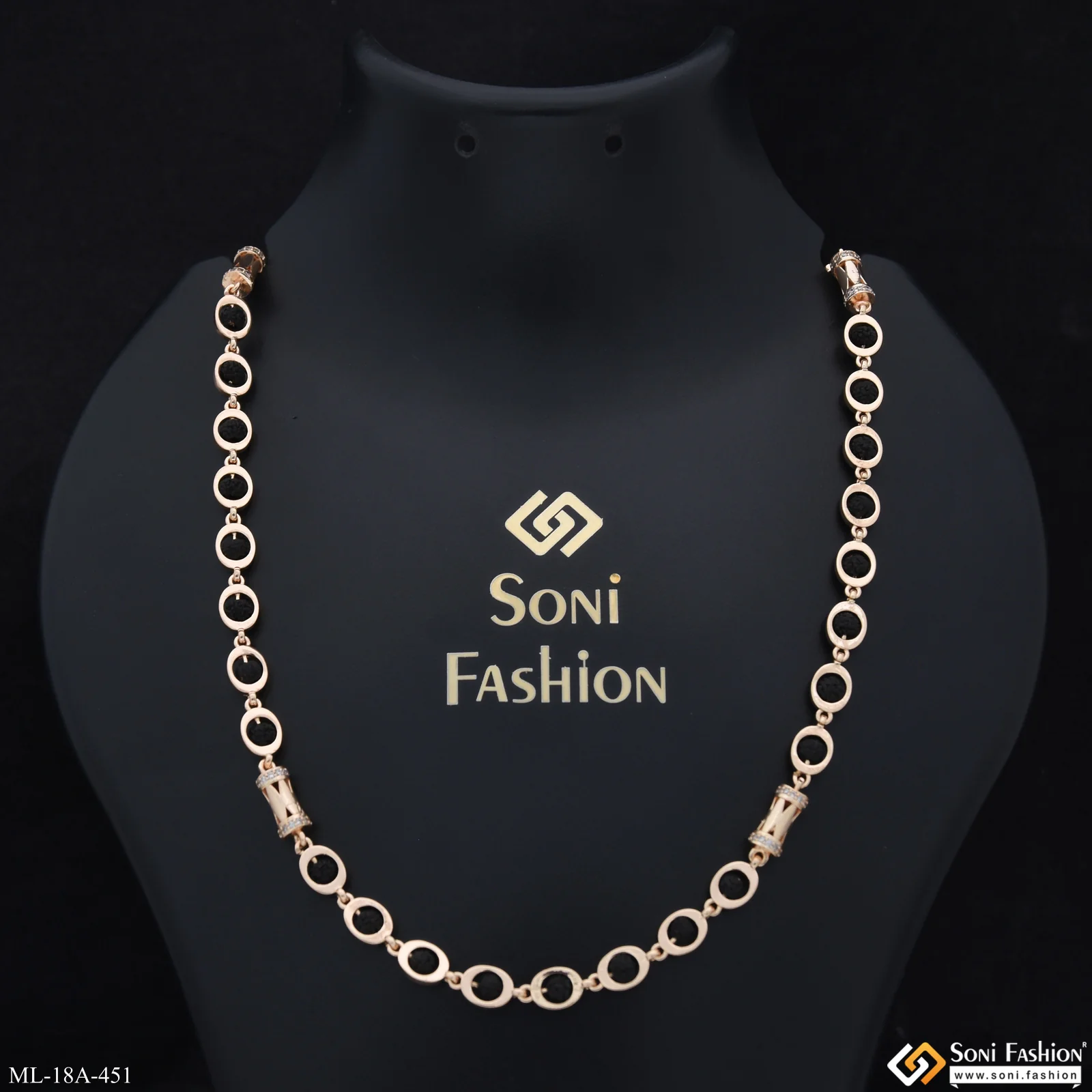 Prominent Design Rose Gold Color Rudraksha Mala for Men - Style A451