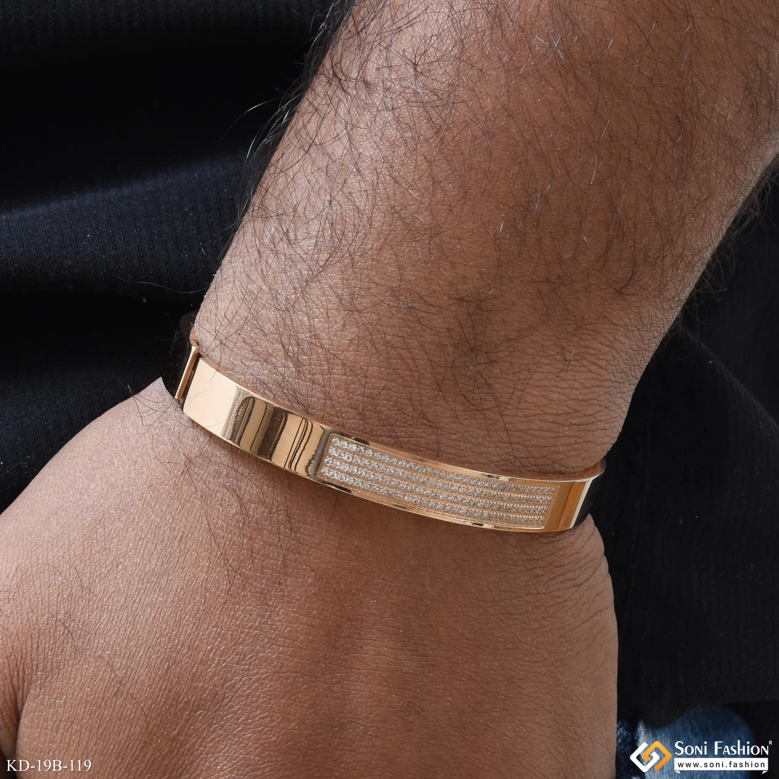 Prominent Design Rose Gold Color Stainless Steel Kada for Men - Style B119