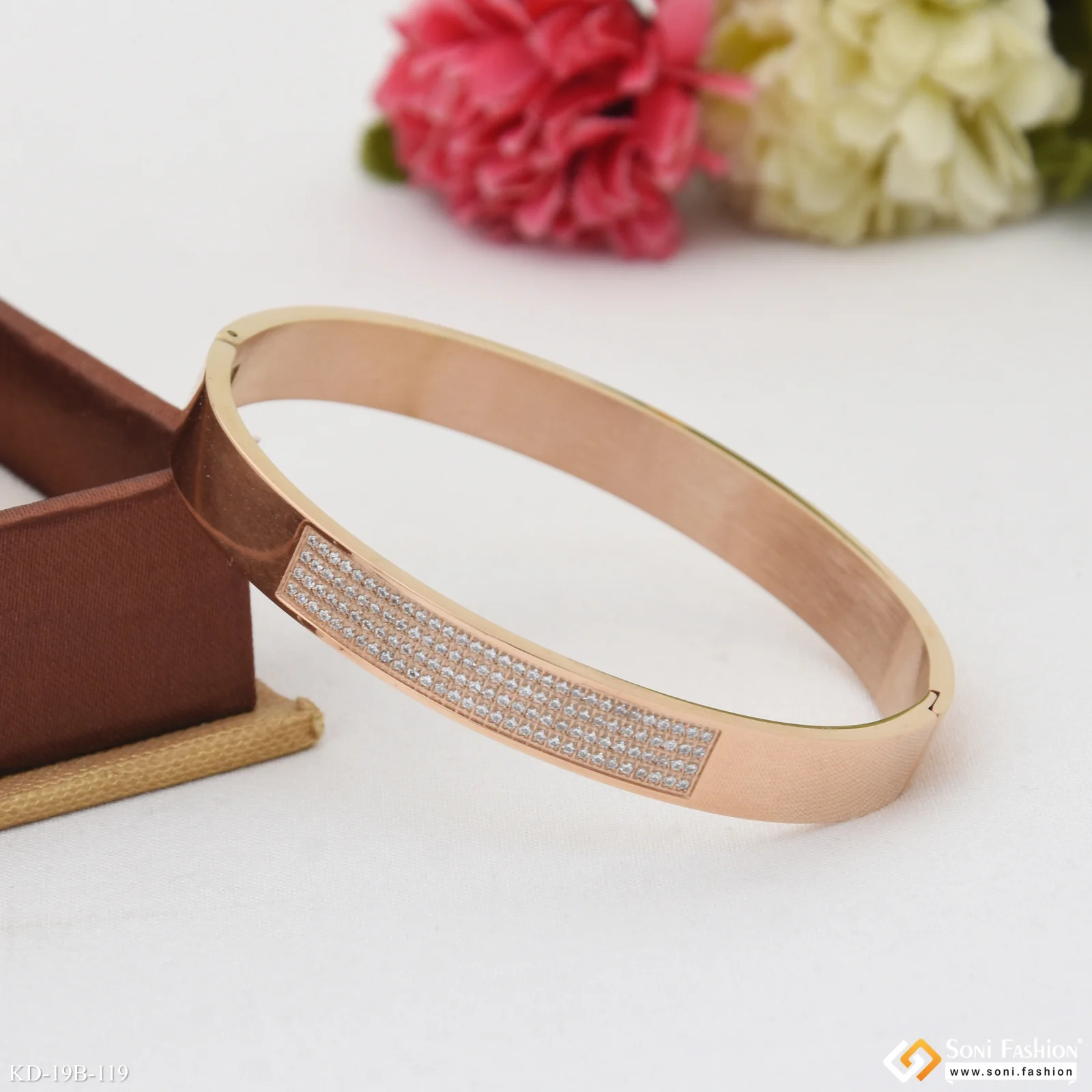 Prominent Design Rose Gold Color Stainless Steel Kada for Men - Style B119 - Image 4