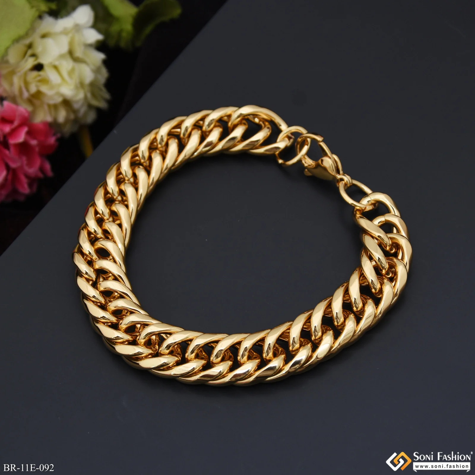 Prominent Design Stainless Steel Link Bracelet for Men - Style E092 - Image 5