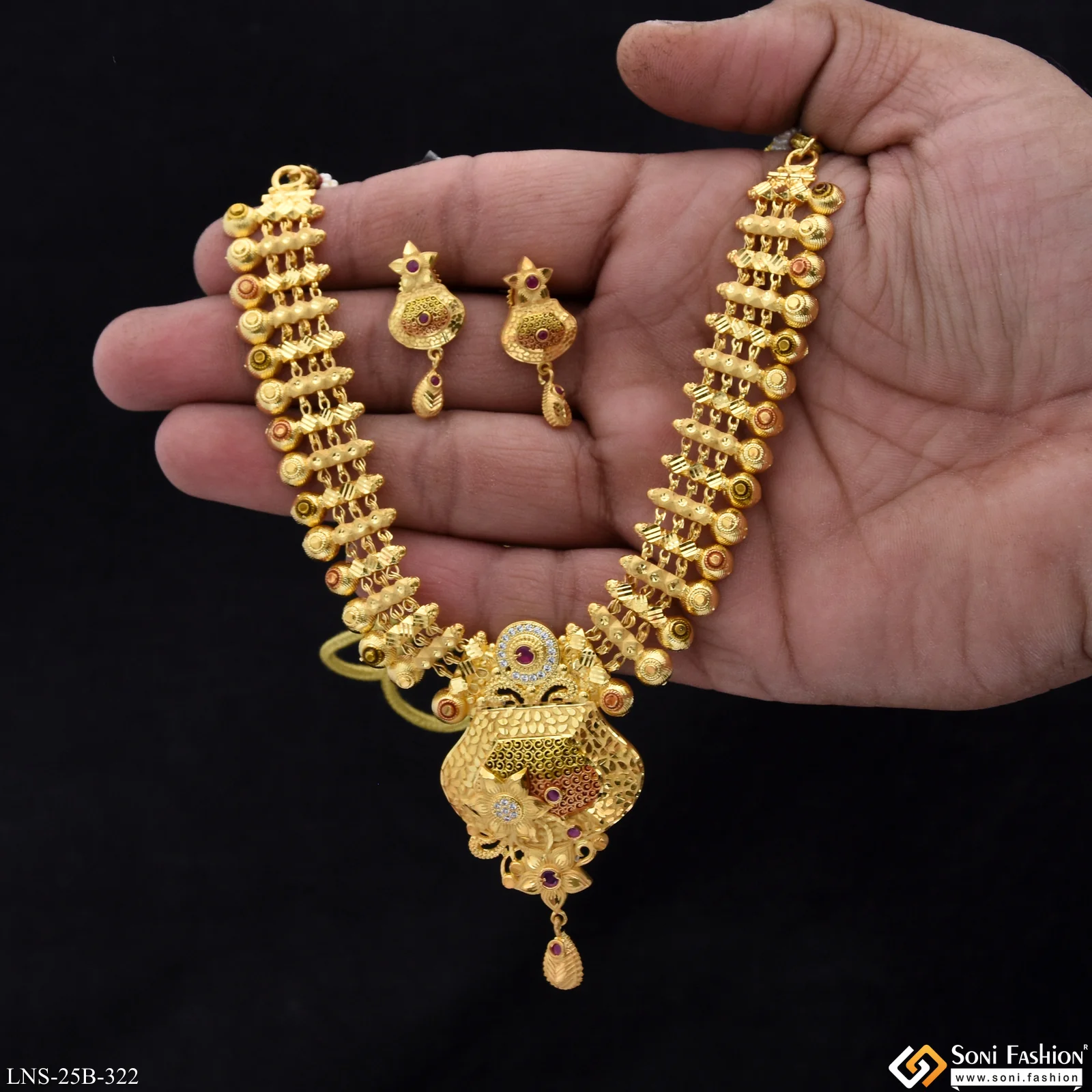 Radiant Design Gold Plated Necklace Set for Women - Style B322 - Image 2