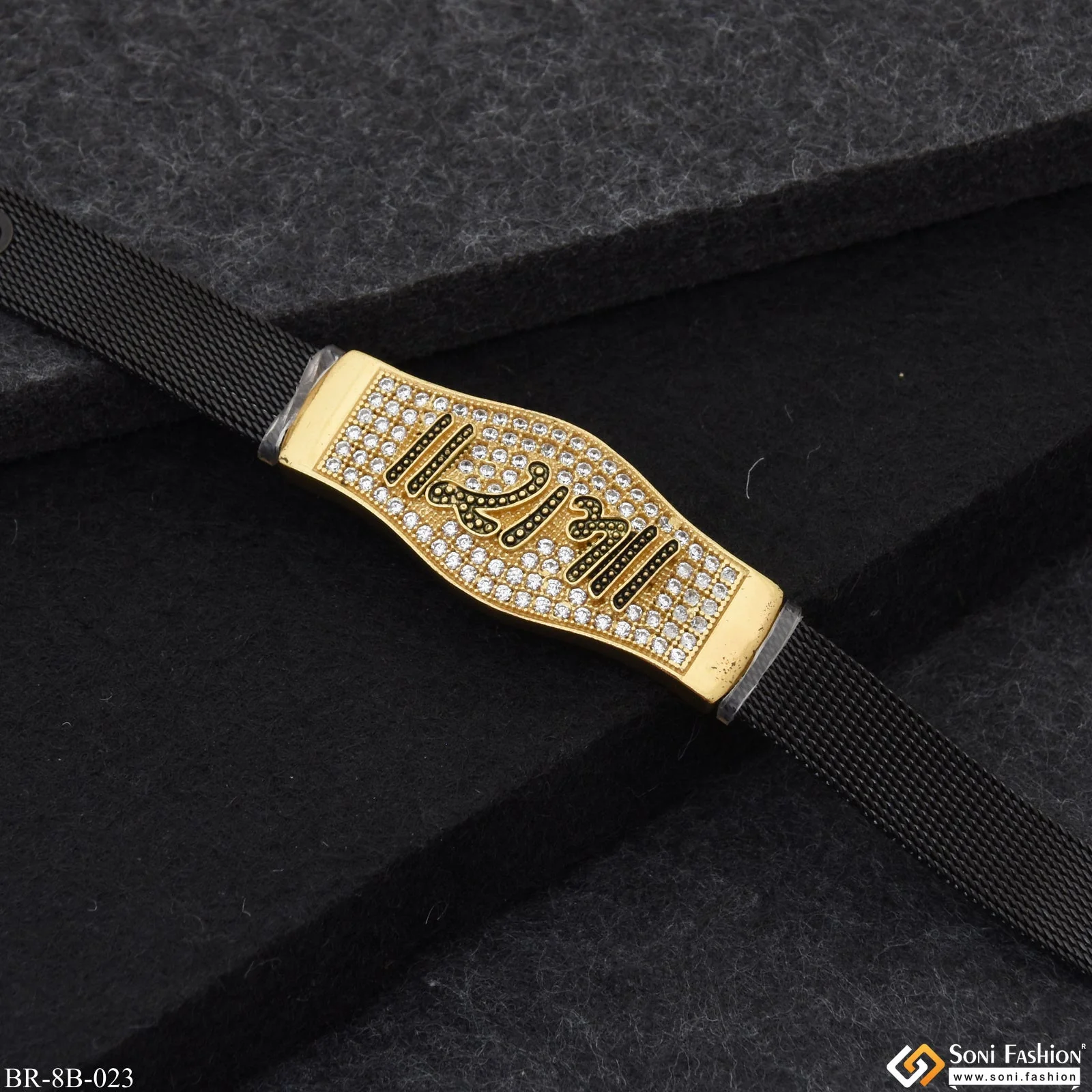 Ram with Diamond Best Quality Easy-To-Maintain Design Gold Plated Bracelet - Style B023 - Image 4
