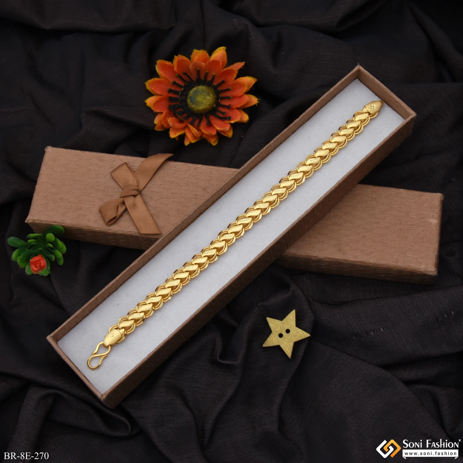 Reversible Gold Plated Kohli Bracelet for Men - Style E270 - Image 2
