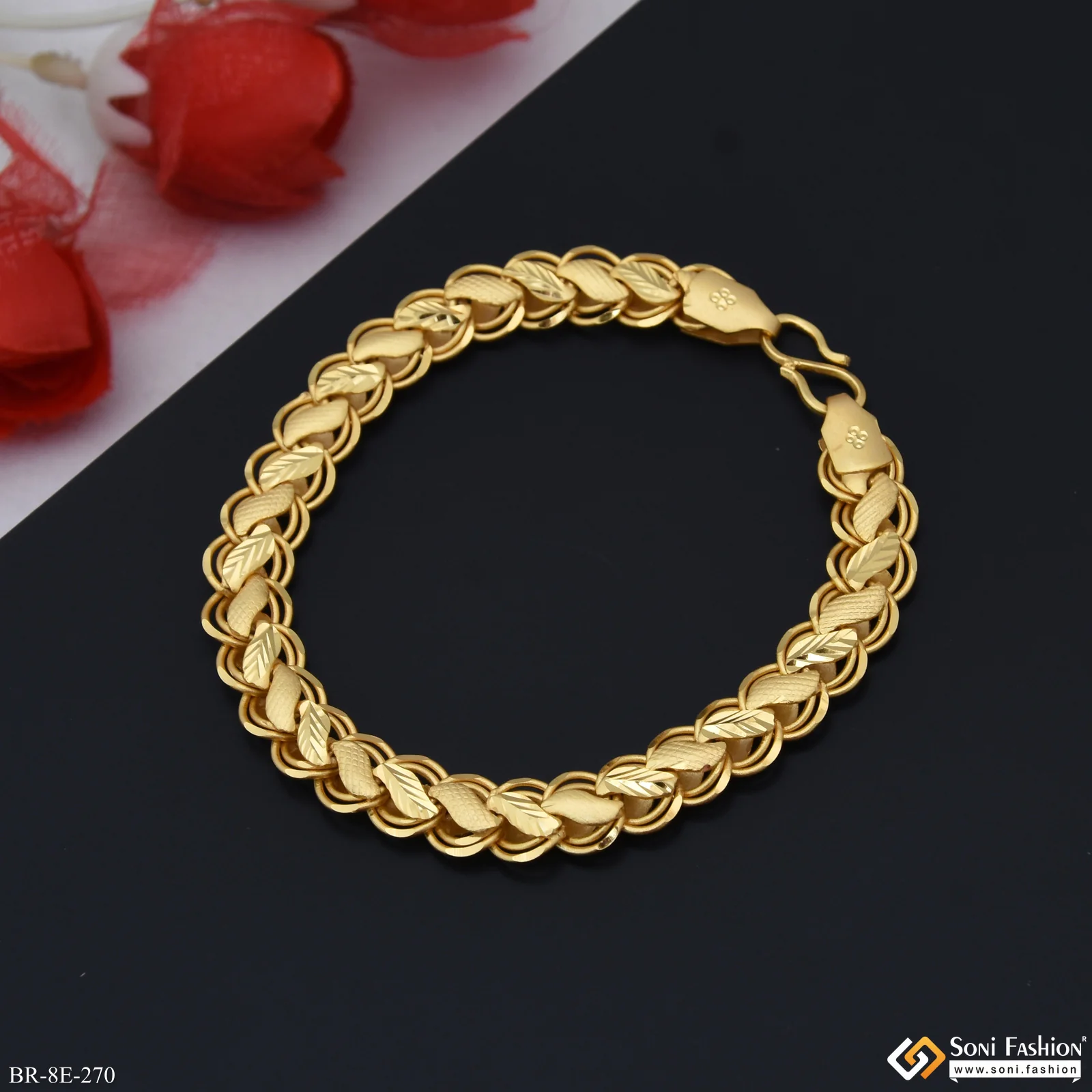 Reversible Gold Plated Kohli Bracelet for Men - Style E270 - Image 4
