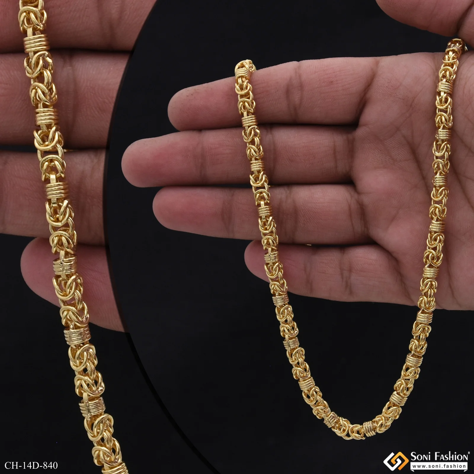 Ring Into Ring Best Quality Gold Plated Chain for Men - Style D840 - Image 3