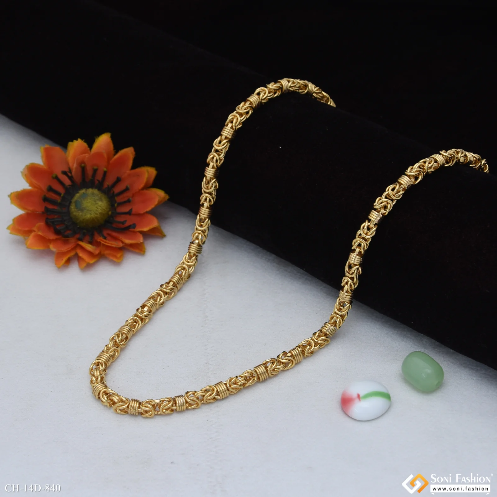 Ring Into Ring Best Quality Gold Plated Chain for Men - Style D840 - Image 4