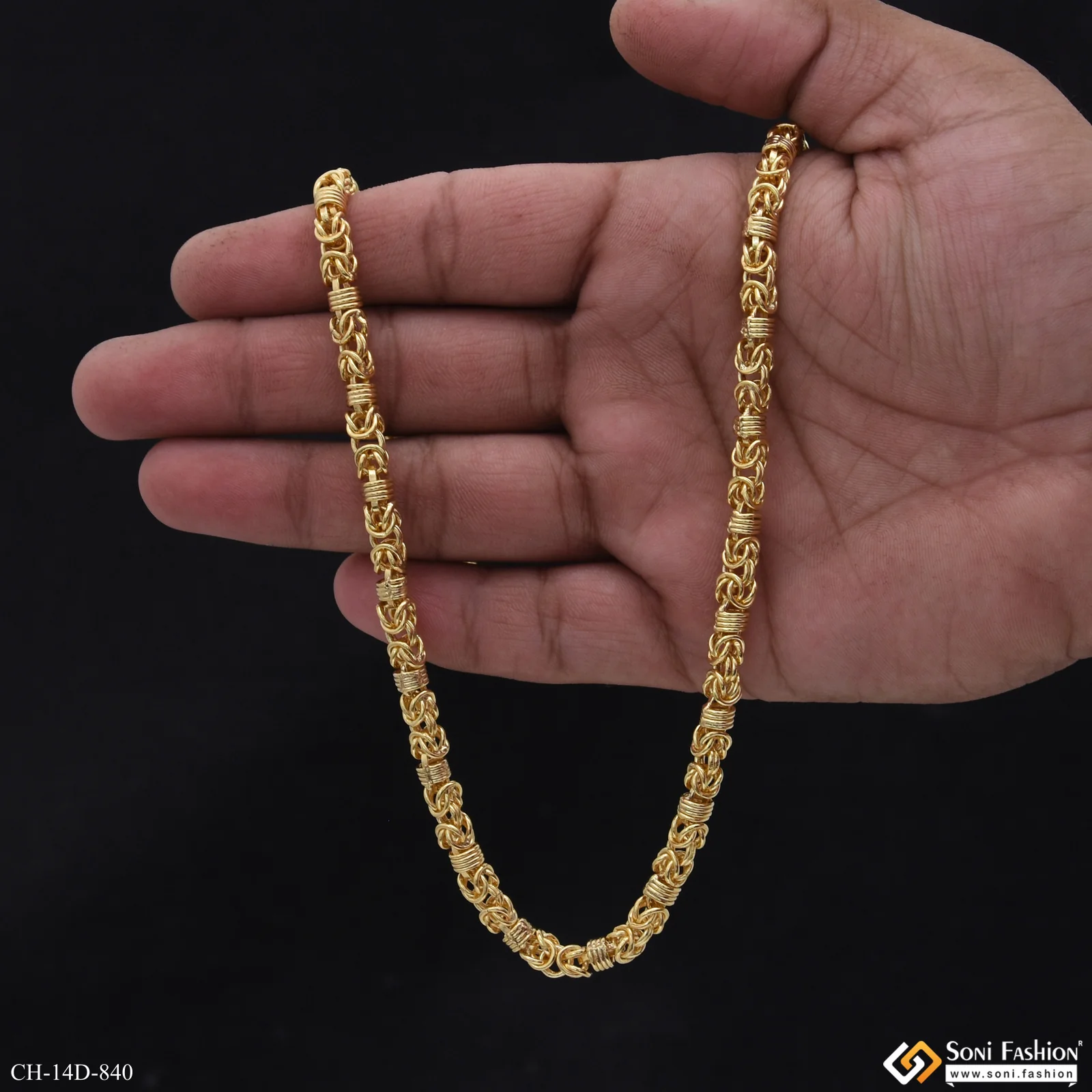 Ring Into Ring Best Quality Gold Plated Chain for Men - Style D840 - Image 7